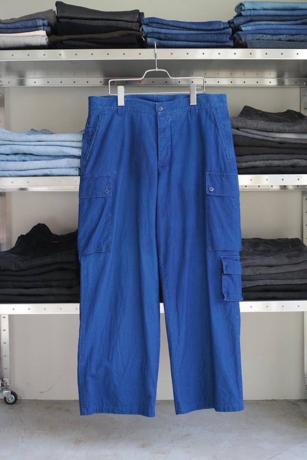 agnes b. agnes b Indigo Dyed Cargo Pants Size US 33 - 1 Thumbnail