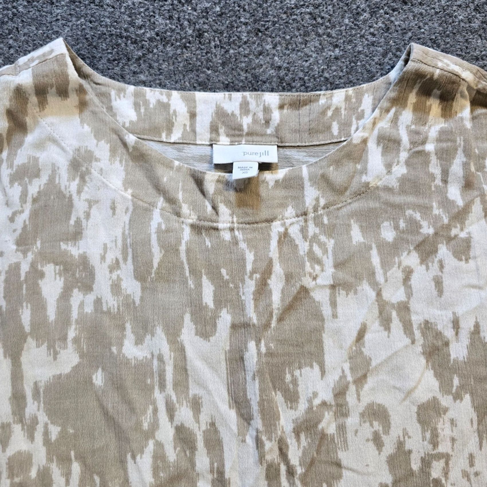 J. Jill J. Jill Top Blouse XS Womens Beige White Tunic Long Sleeve Casual Beachy Size XS / US 0-2 / IT 36-38 - 2 Thumbnail