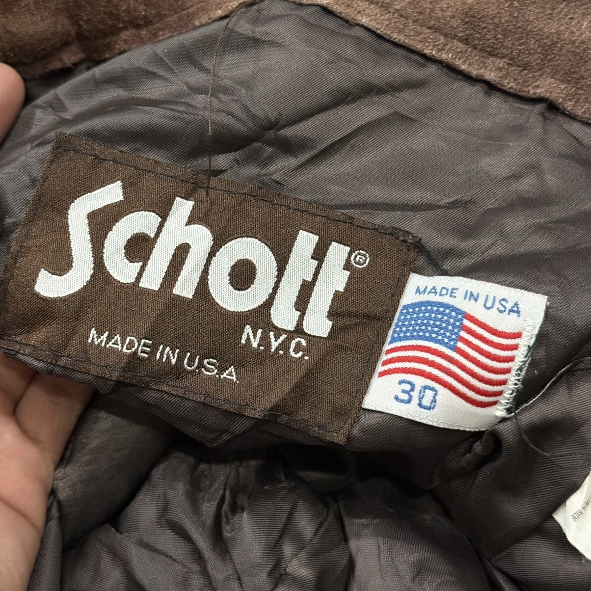 Schott Vintage Schott NYC Made In USA Suede Leather Short Pants Size US 30 / EU 46 - 18 Thumbnail