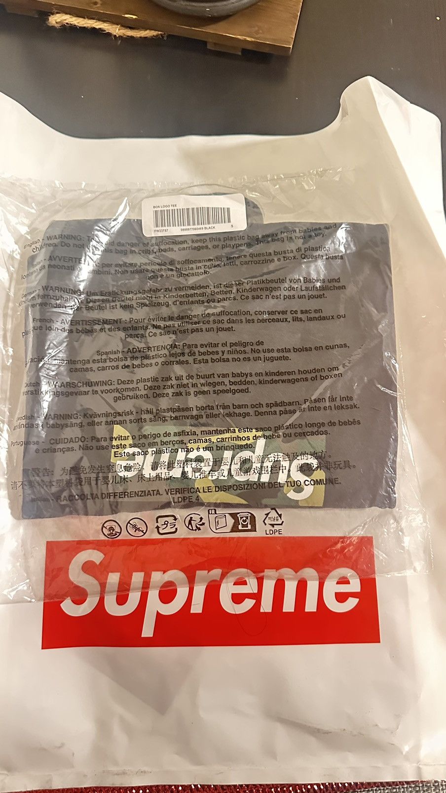 image of New Fw23 Supreme Box Logo Black Camo Size S, Men's