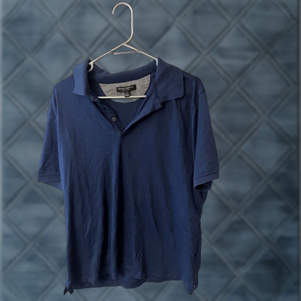 Banana Republic Banana Republic Polo Shirt Mens XL Blue - Regular Fit Short Sleeve Knit 100% Cotton Golf Casual Size US XL / EU 56 / 4 - 1 Thumbnail