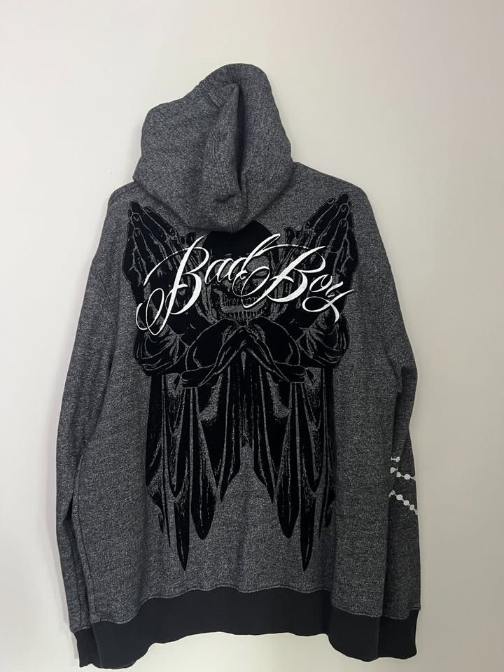 Other Vintage Bad Boy MMA Zip-Up Hoodie Heather - Y2K Goth Graphic Size US XL / EU 56 / 4 - 1 Thumbnail