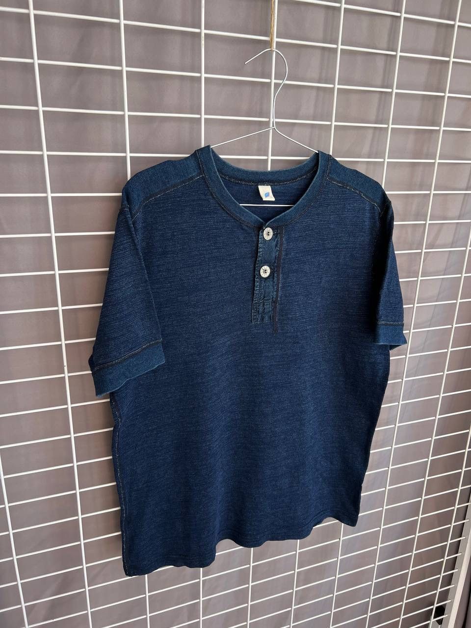 Pure Blue Japan Pure Blue Japan Knitted Henley T-Shirt Mens Size 3 or M/L Size US L / EU 52-54 / 3 - 5 Thumbnail
