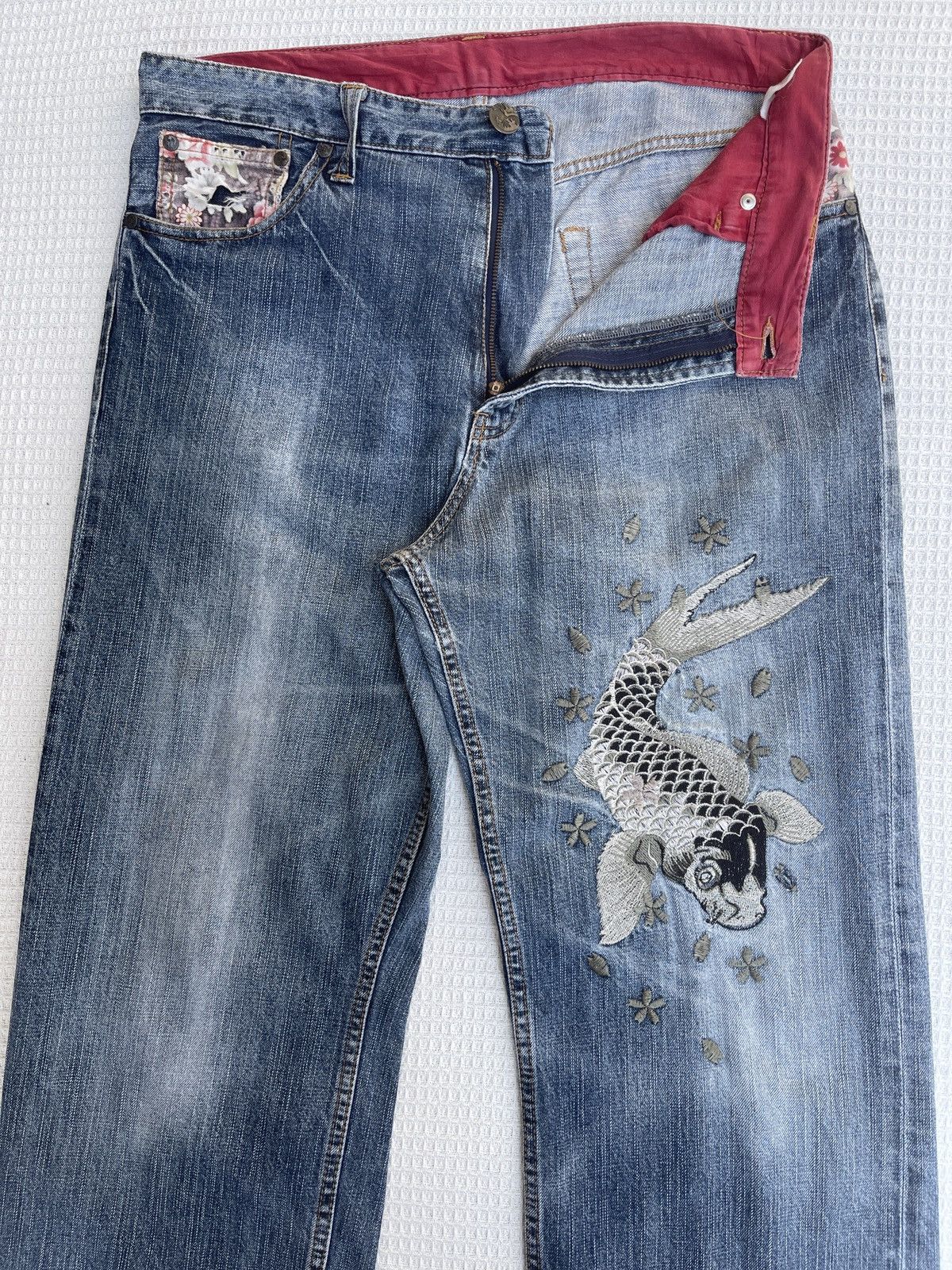 Karakuri Tamashii LastDrop🔥Rare🔥VtgJapanese Brand Karakuri Style Sukajan Jeans Size US 34 / EU 50 - 2 Thumbnail