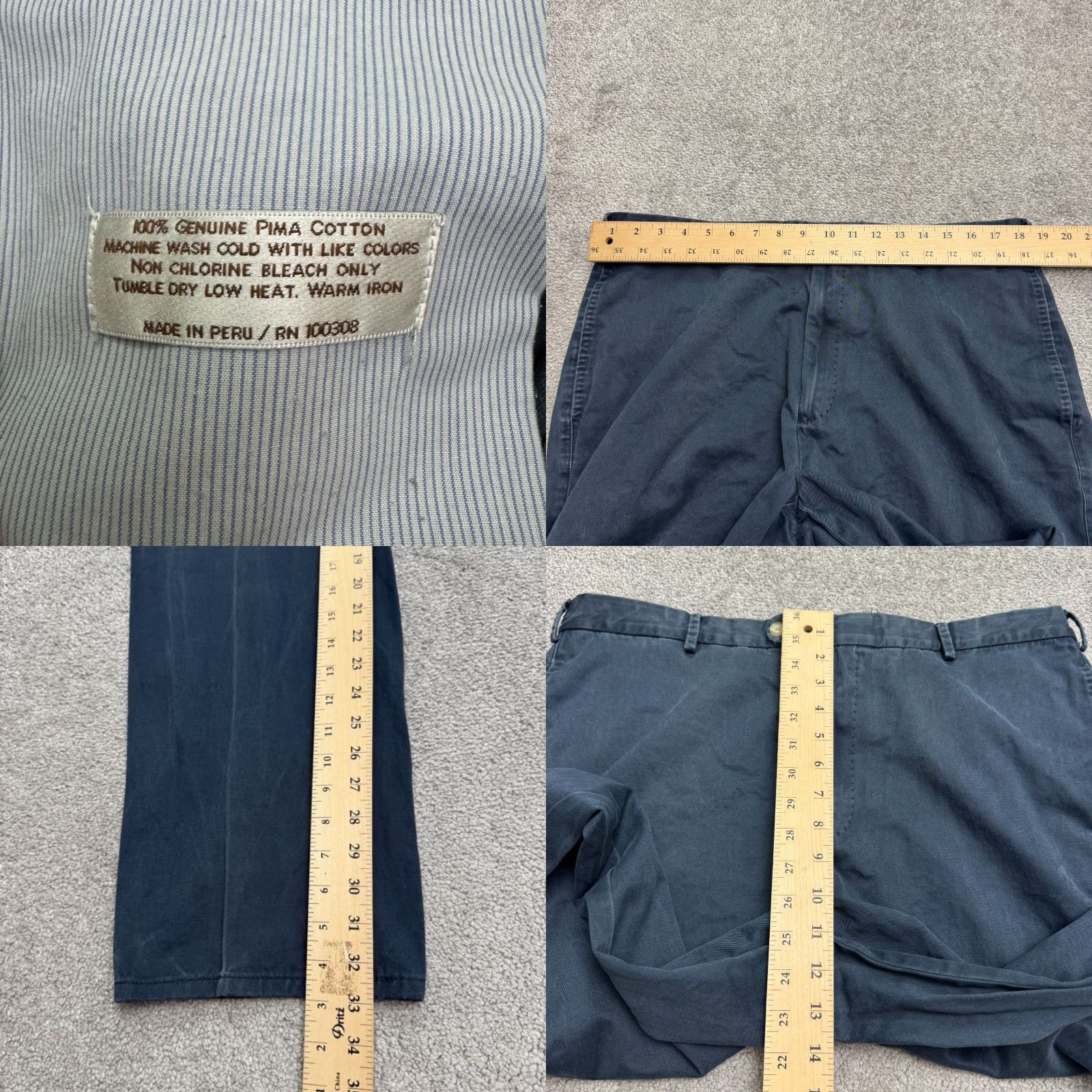 Peter Millar Peter Millar Chino Pants Mens 36x33 Navy Blue Straight Leg Casual Comfort Size US 36 / EU 52 - 8 Thumbnail