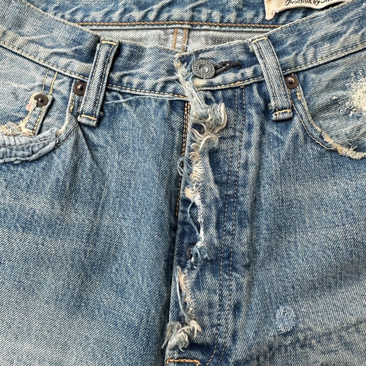 Kapital 2018 Kiro Hirata Boro Crash Jeans Denim Surf jort capris Size US 37 - 8 Thumbnail