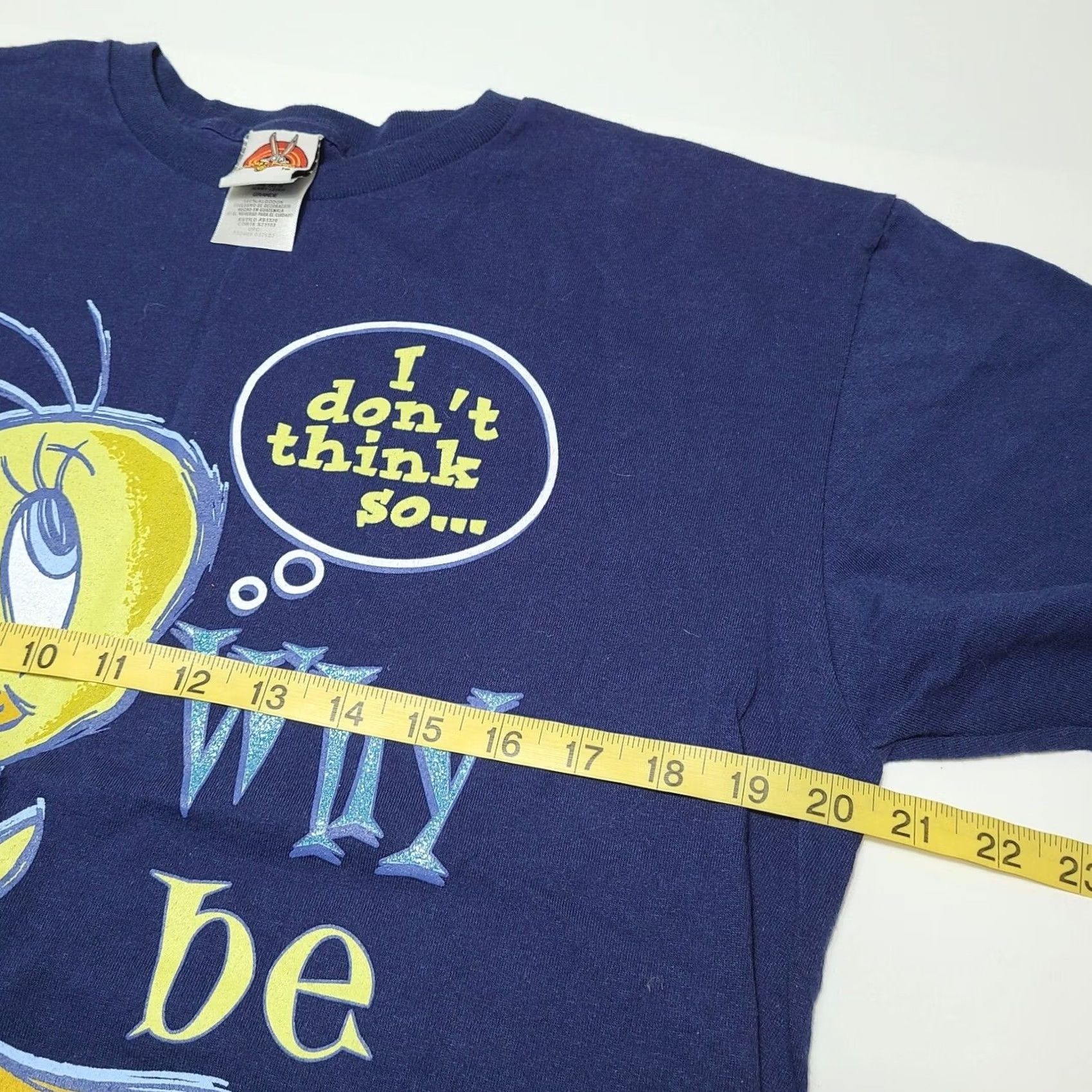 Vintage VINTAGE Looney Tunes Tweety Bird Double Sided Graphic T-Shirt Men’s Large 90s Shirt Regular Crew Neck Cotton Short Sleeve Blue/Men 90s Mens Size US L / EU 52-54 / 3 - 6 Thumbnail
