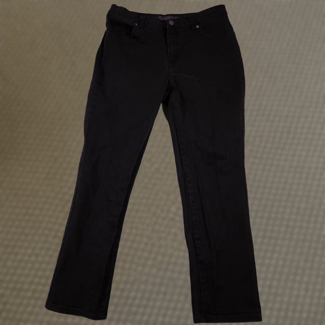 Gloria Vanderbilt Gloria Vanderbilt Jeans Womens 10 Short Black Stretch Denim Straight 5 Pocket Size 32" / US 10 / IT 46 - 1 Thumbnail