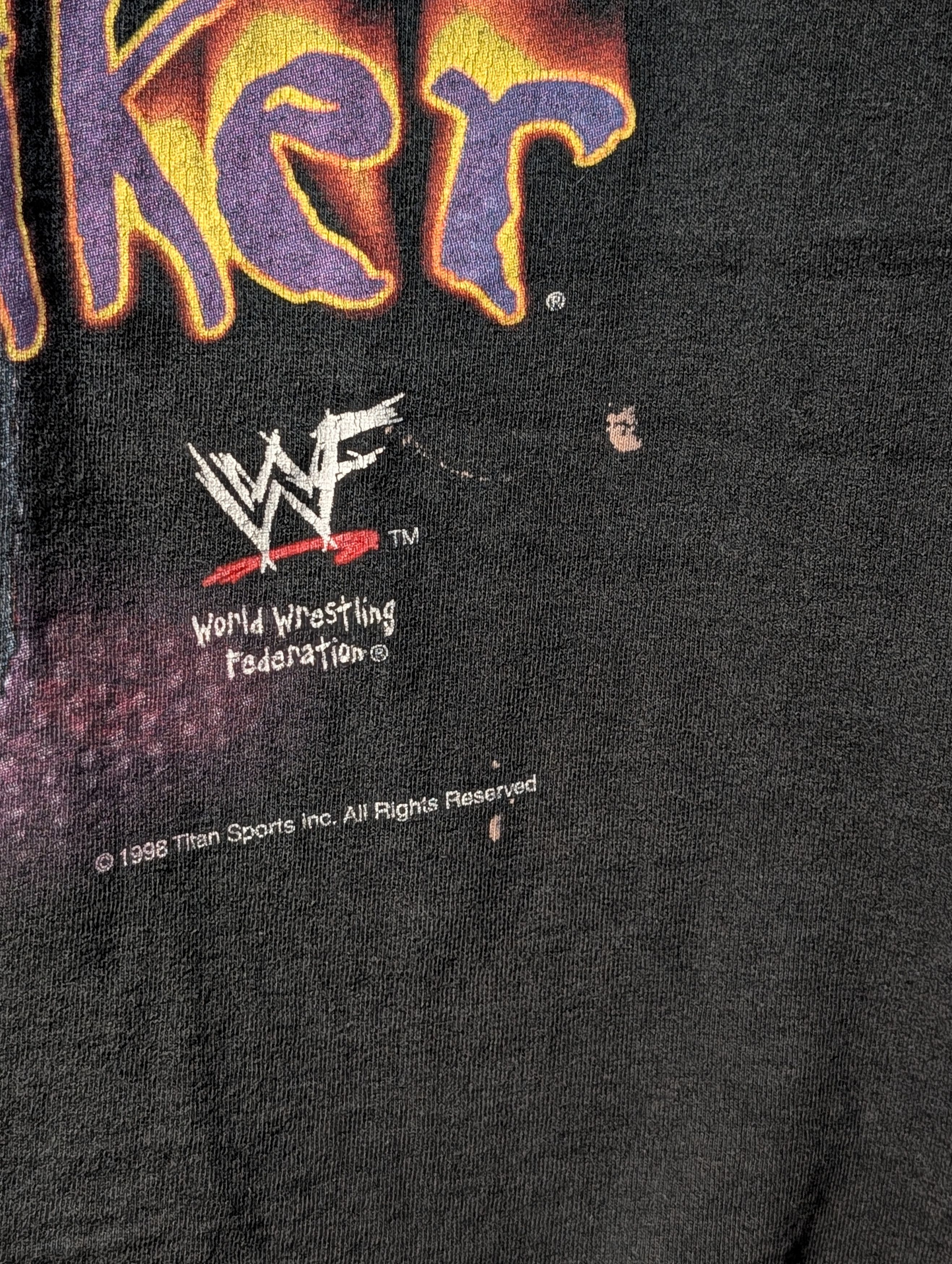 WWF Vtg WWE The Undertaker Wrestling Graphic T-Shirt 1998 Size US L / EU 52-54 / 3 - 5 Thumbnail