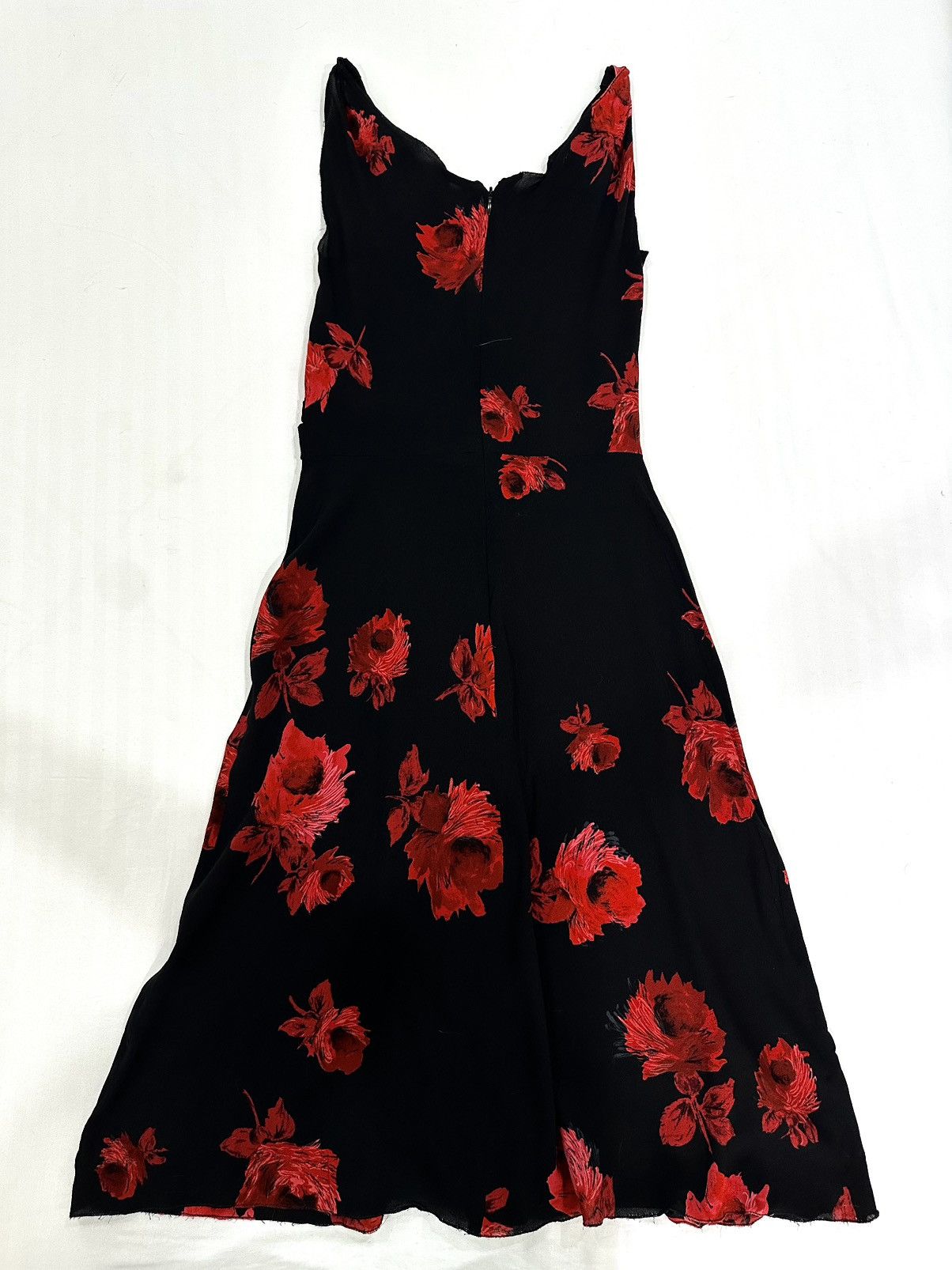 Prada PRADA 2005 Iconic Rose Print Silk Dress Size XS / US 0-2 / IT 36-38 - 4 Thumbnail