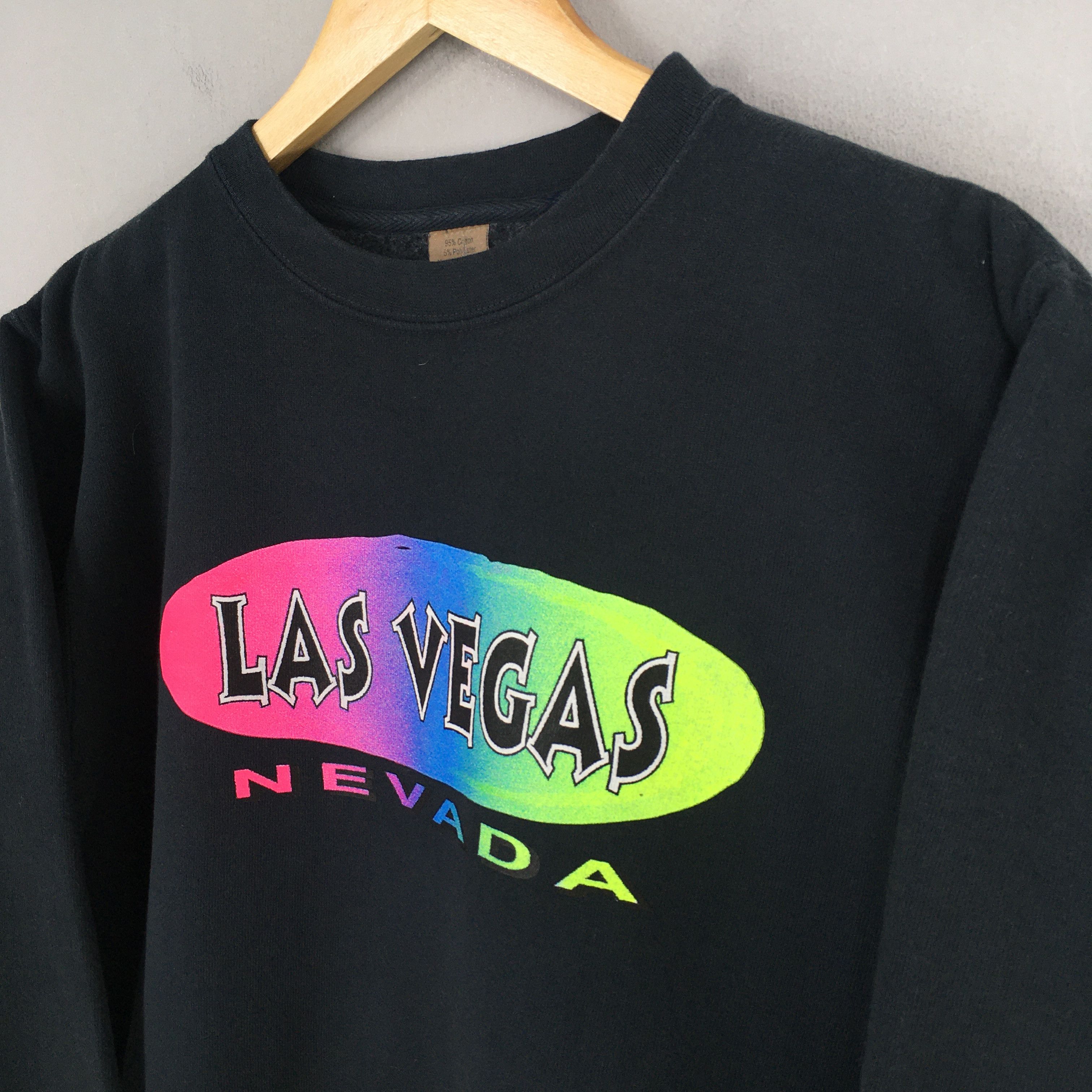 Fruition Vintage 90s Las Vegas Nevada Black Sweatshirt Medium Size US M / EU 48-50 / 2 - 3 Thumbnail