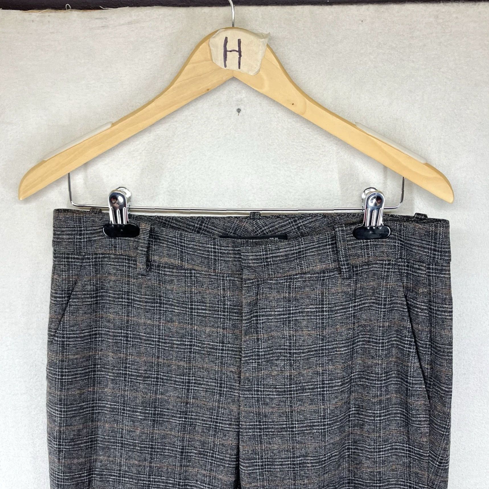 Zara ZARA NWT Women's Ankle Pants Tapered Plaid Grey Brown Preppy Old Money Size 6 Size 28" / US 6 / IT 42 - 5 Thumbnail
