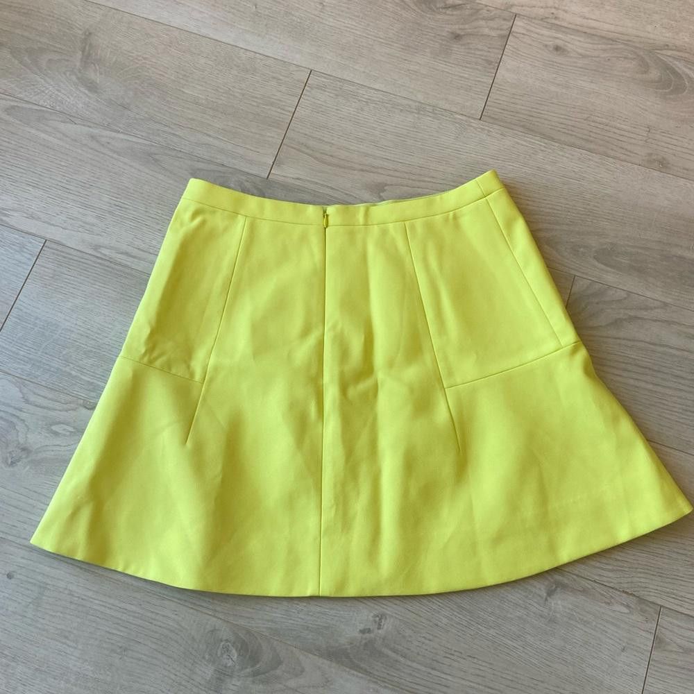 Designer J Crew Yellow Classic Skater Skirt Size 28" / US 6 / IT 42 - 3 Thumbnail