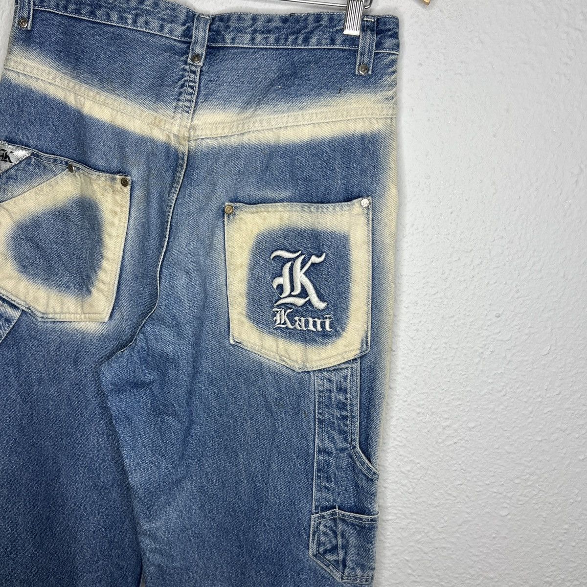 Karl Kani × Vintage Vintage Karl Kani Washed Jeans Y2K Rap Baggy Fit Size US 33 - 8 Thumbnail