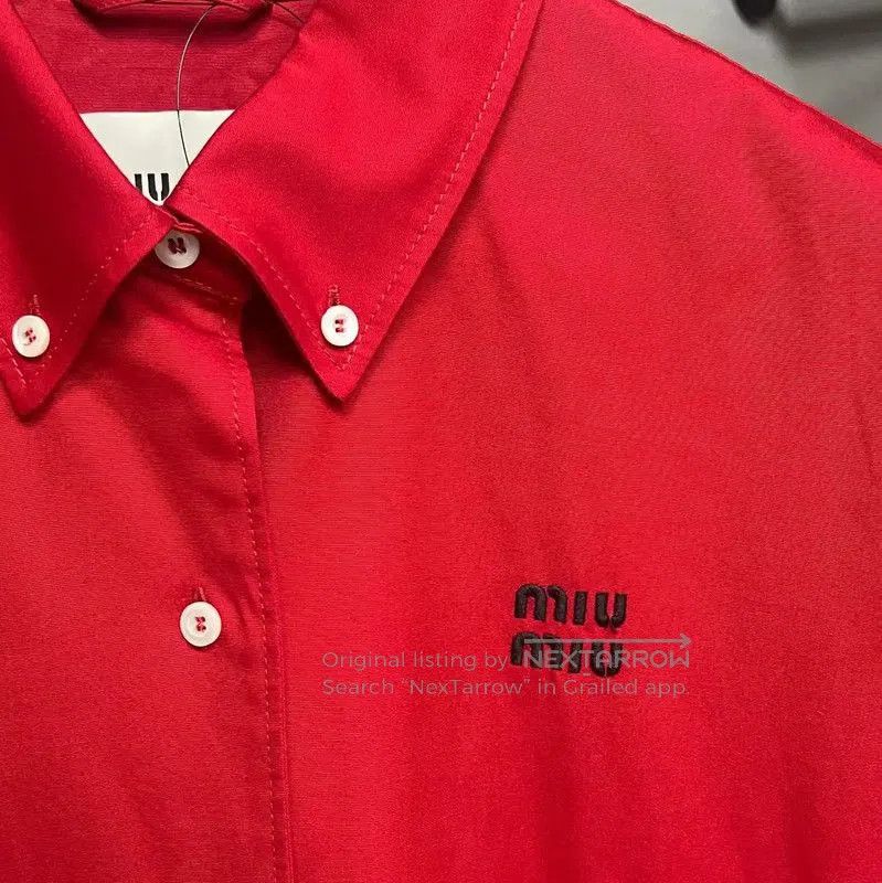 Miu Miu Miu Miu Red Cotton Women's Jacket . Size M / US 6-8 / IT 42-44 - 3 Thumbnail