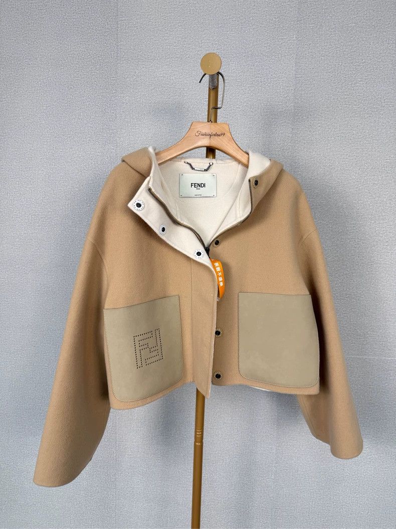Fendi Fendi Camel Wool Double F Logo Coat - dmc Size US M / EU 48-50 / 2 - 1 Thumbnail