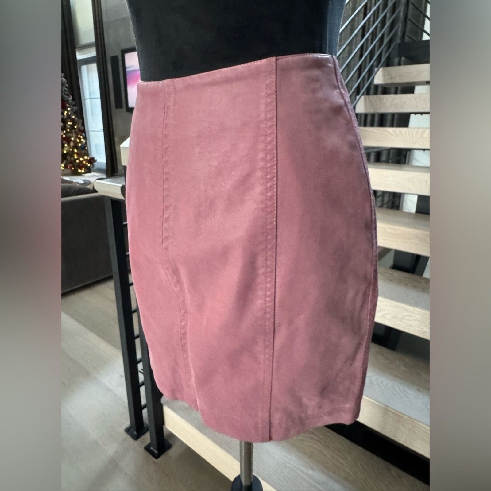 Other New Vegan Suede Blush Mini Skirt size 0 Size 23" - 5 Thumbnail