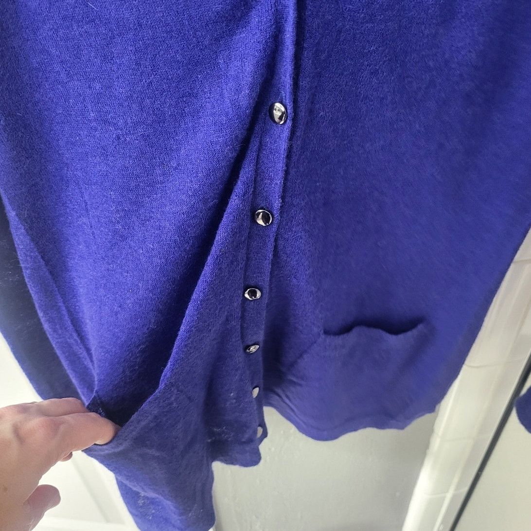 Banana Republic Banana Republic Royal Blue Metallic Button Down Cardigan - M Size M / US 6-8 / IT 42-44 - 3 Thumbnail