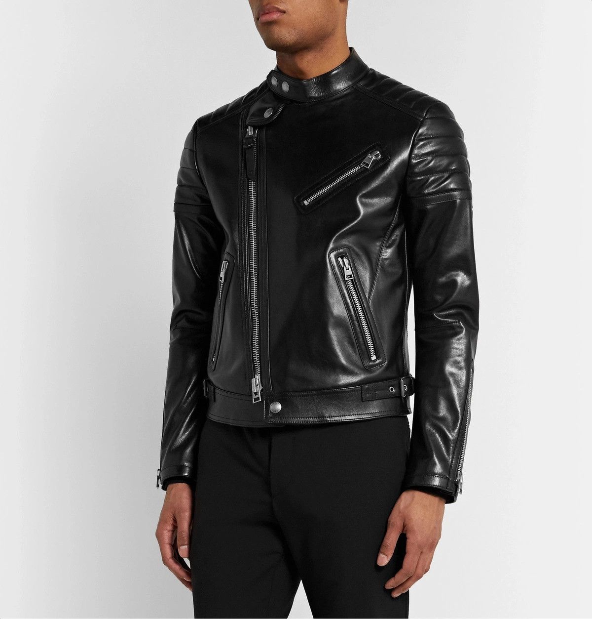 Tom Ford New Tom Ford Leather Biker Jacket Black Size US L / EU 52-54 / 3 - 2 Thumbnail