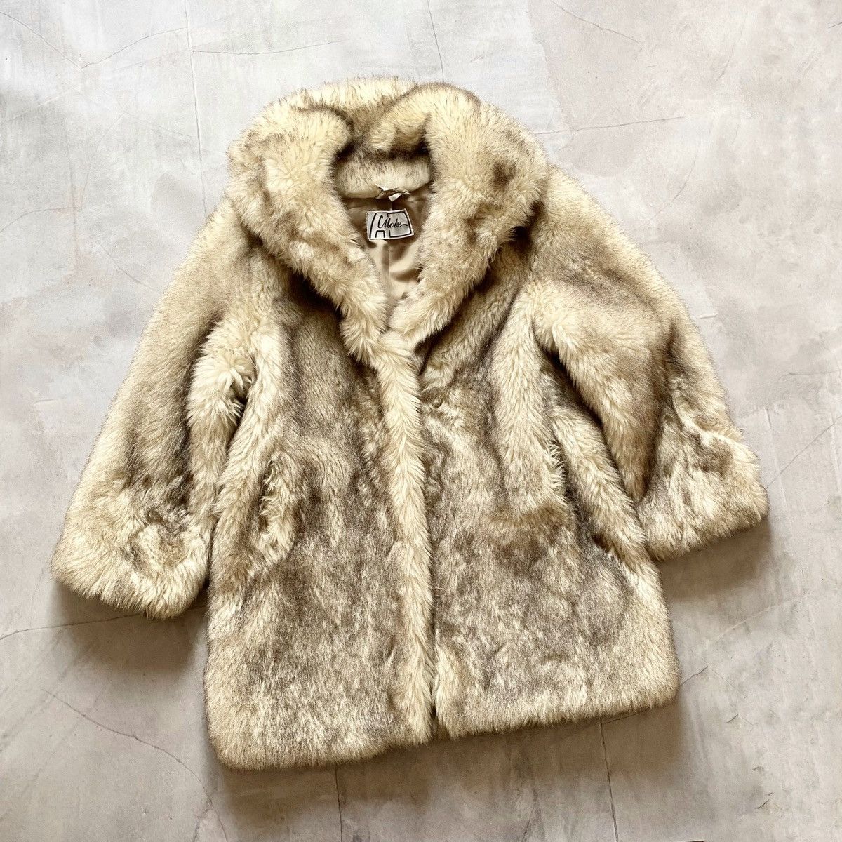 If Six Was Nine 80s Vintage Faux Fur Oversize Coat Jacket England Womens Size L / US 10 / IT 46 - 1 Thumbnail