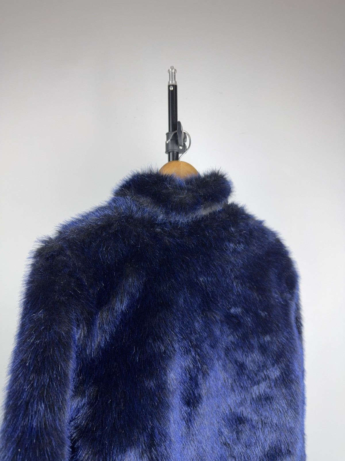 If Six Was Nine 00s Blue Faux Fur Jacket Cropped Hysteric Glamour Style Vibe Size M / US 6-8 / IT 42-44 - 9 Thumbnail