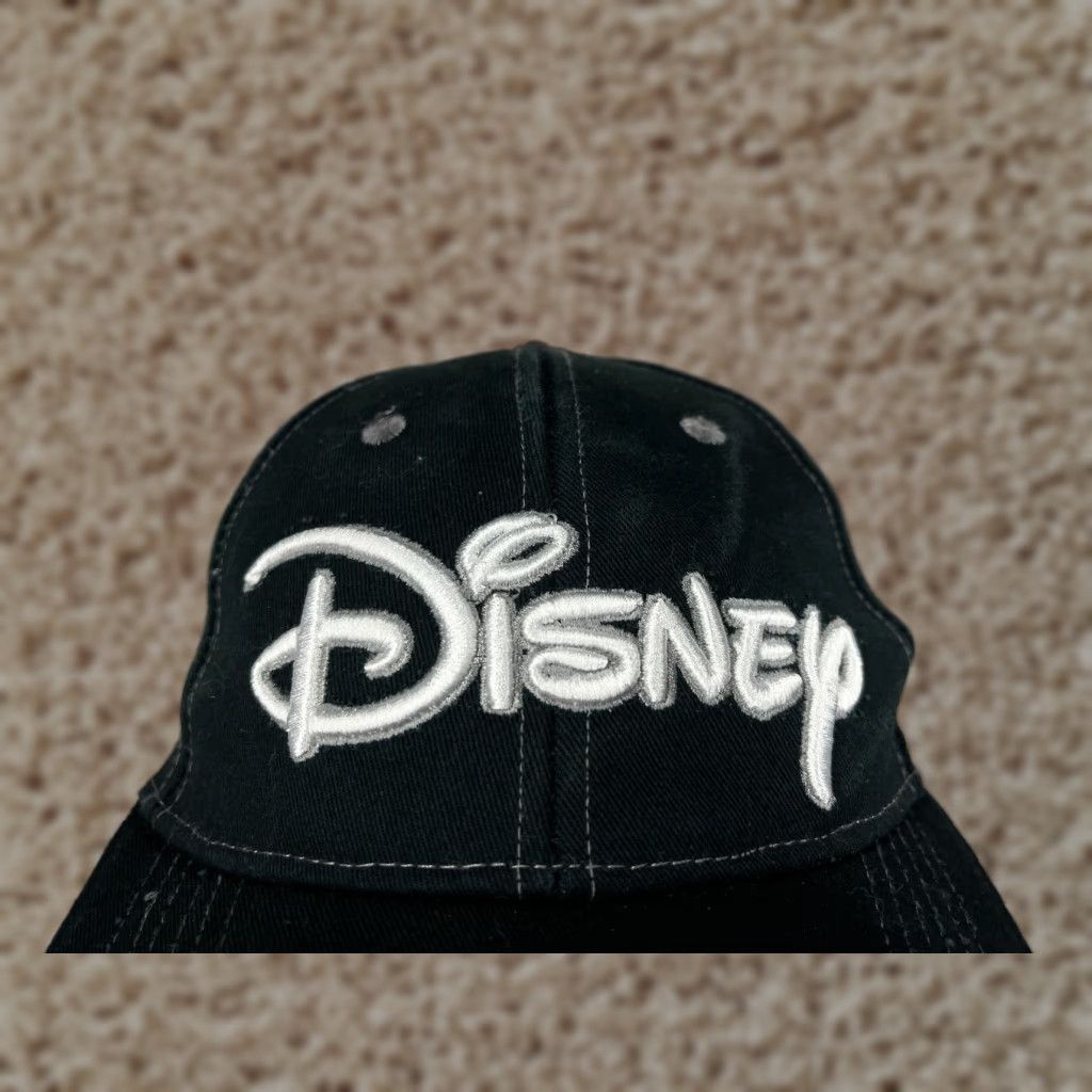 Disney Disney Hat Cap Strap Back One Size Black Adult Embroidered Logo 100% Cotton Baseball Cap Unisex Size ONE SIZE - 1 Thumbnail