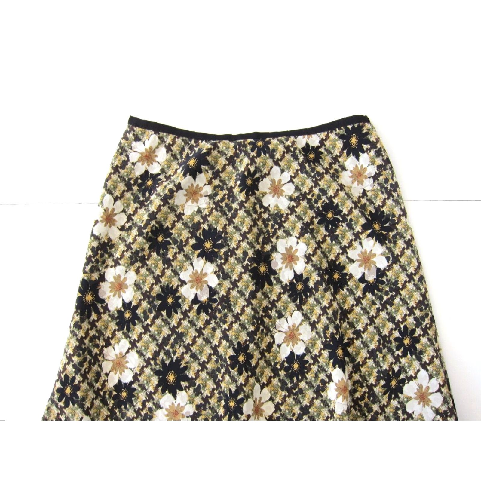 Alfani Alfani Petite Silk Lined Floral A-Line Skirt 2P Green 26" Waist 30" Hip Knee Length Women Size 26" / US 2 / IT 38 - 5 Thumbnail