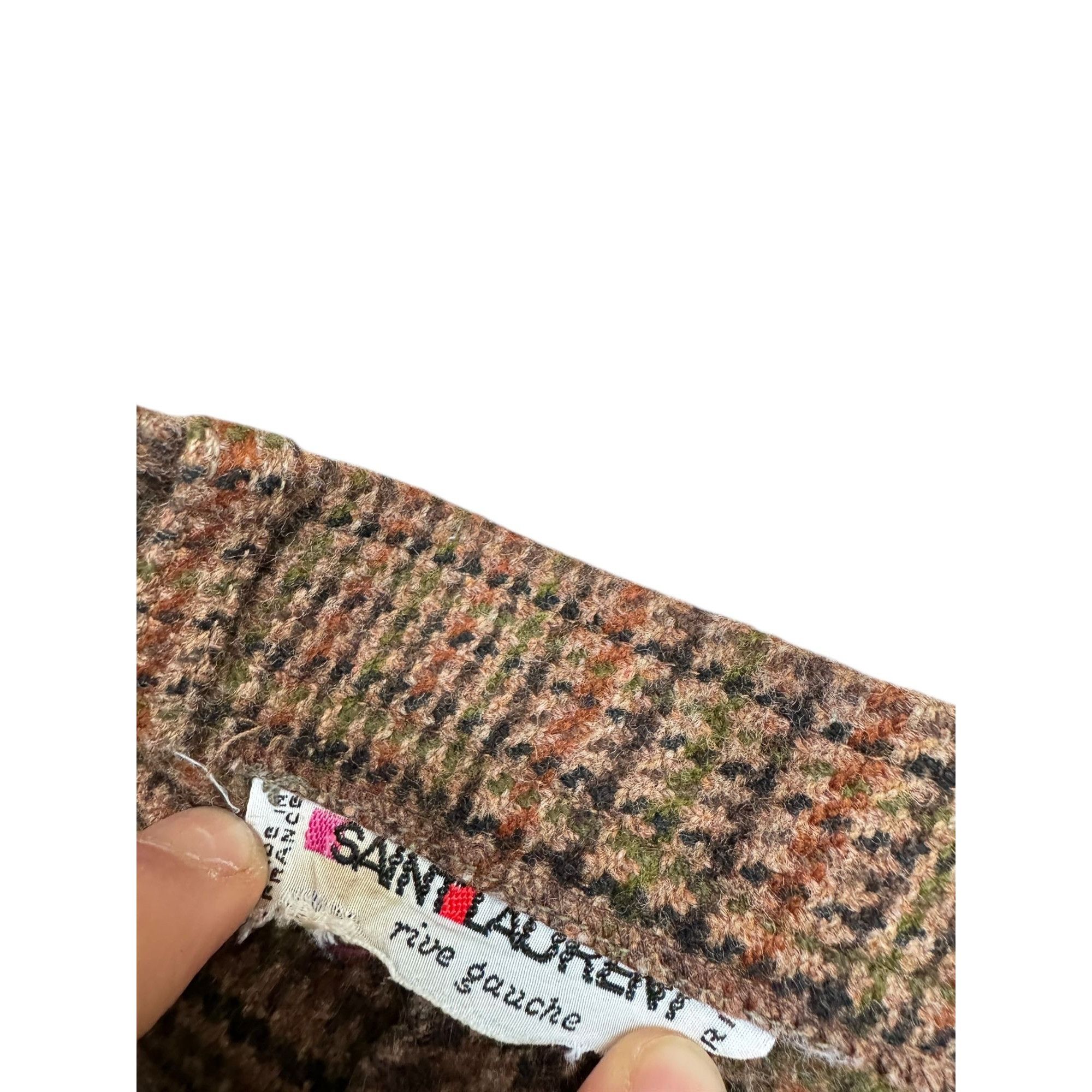 Yves Saint Laurent 1970s Brown Checkered Wool Pants Size 24" / US 00 / IT 34 - 5 Thumbnail