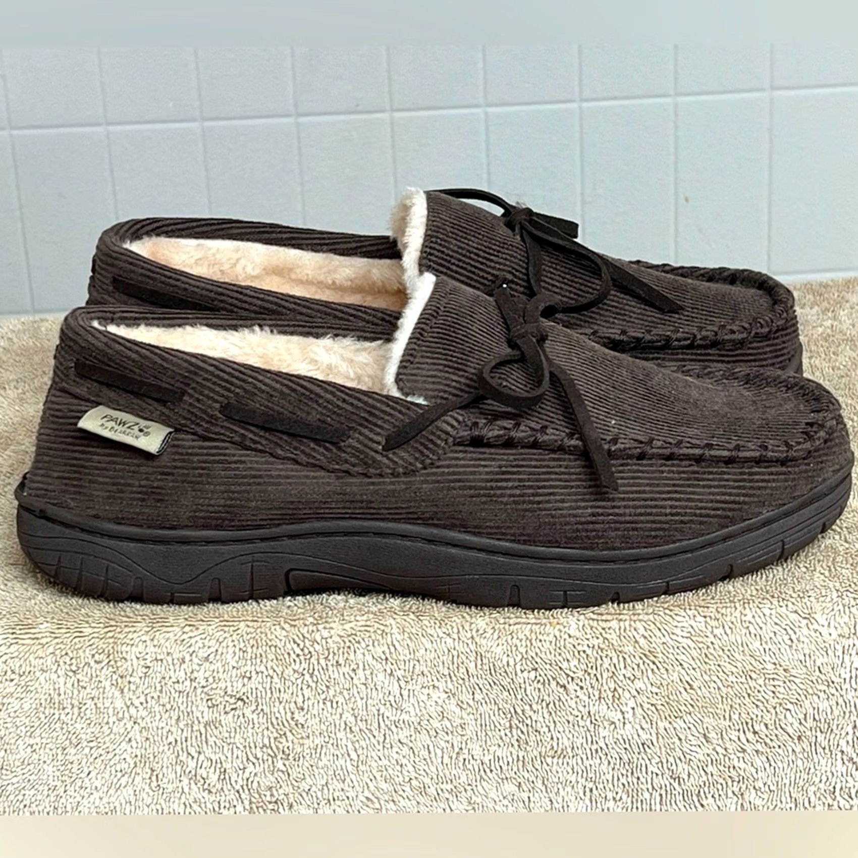 Vintage BEARPAW MENS Moccasin IN/OUT DOOR Fur Slip On Slippers Size 9 Black SLIPPERS Mens Size US 9 / EU 42 - 6 Thumbnail
