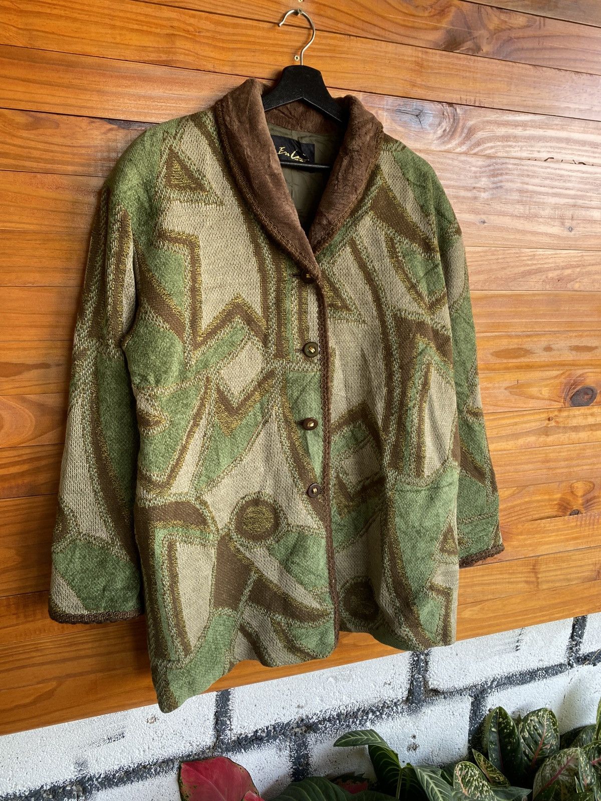 Japanese Brand Vintage En Lain “For High Style Abstract Pattern Wool Jacket Size L / US 10 / IT 46 - 7 Thumbnail