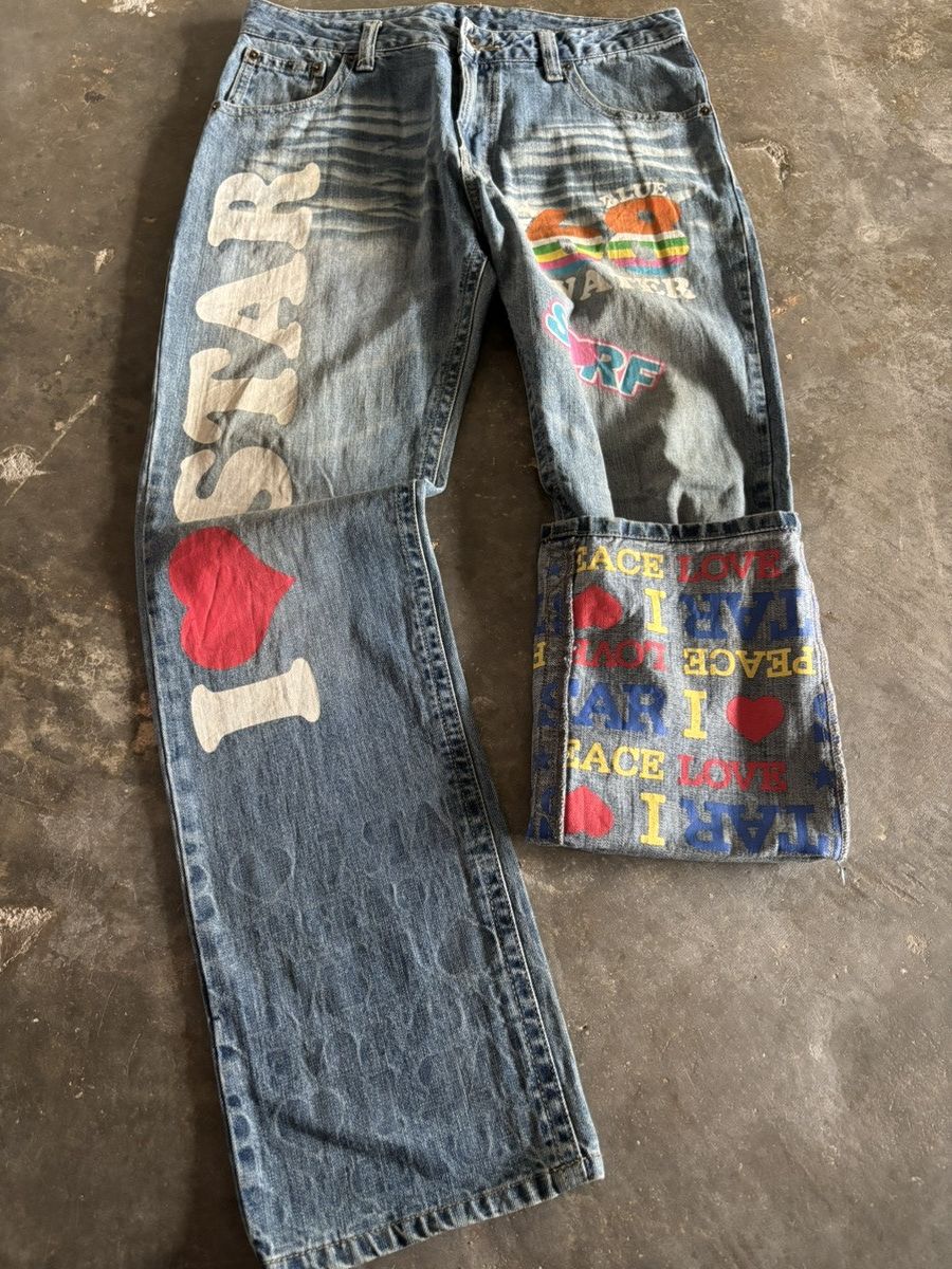 Hysteric Glamour CLONE DEVGRU Y2K I ❤️STAR PUNK JAPANESE ART PAINT Size US 34 / EU 50 - 21 Thumbnail
