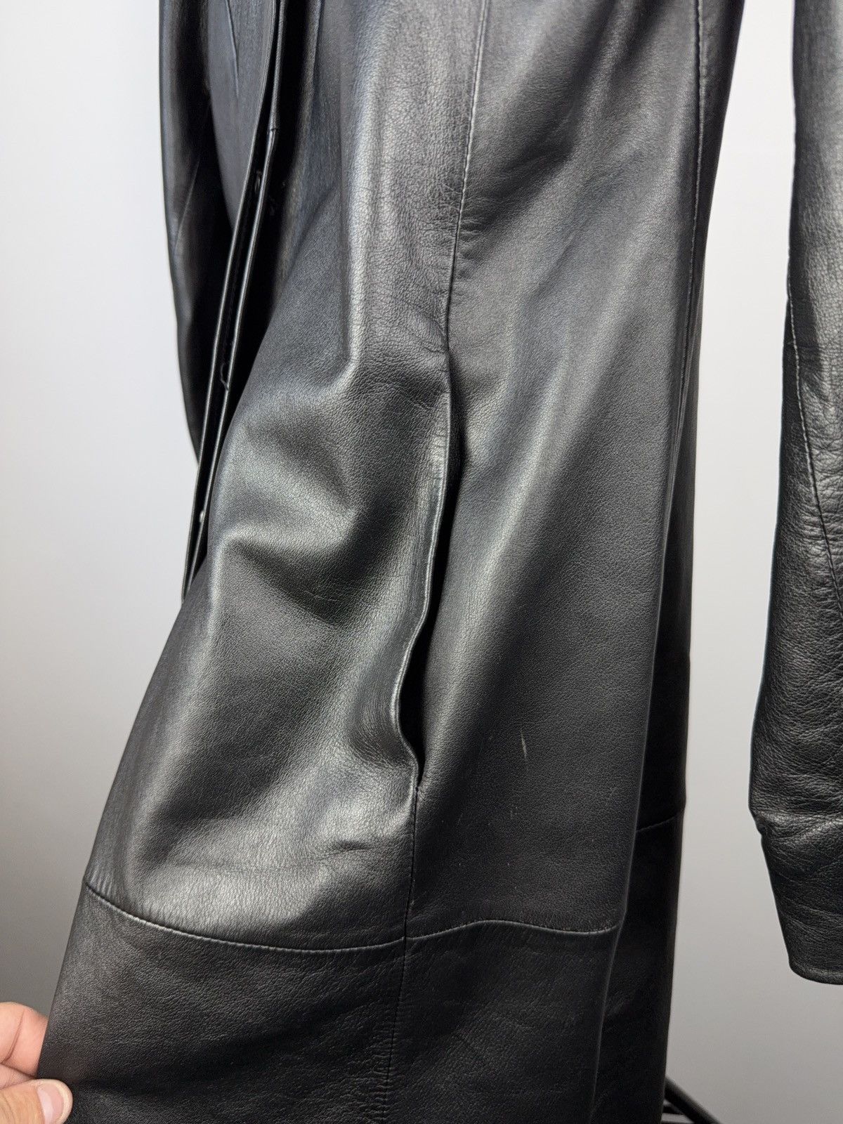 Vintage Vintage 90s Leather Opium Punk Coat Trench Retro Y2K Size M / US 6-8 / IT 42-44 - 5 Thumbnail