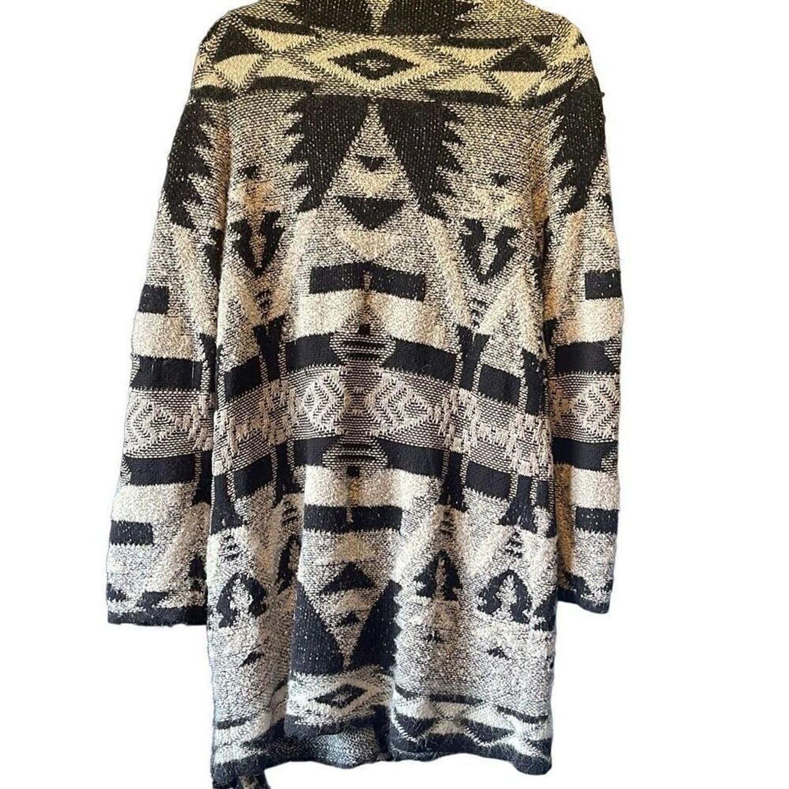 Designer J Jill tribal wool blend sweater coat medium Size M / US 6-8 / IT 42-44 - 2 Thumbnail