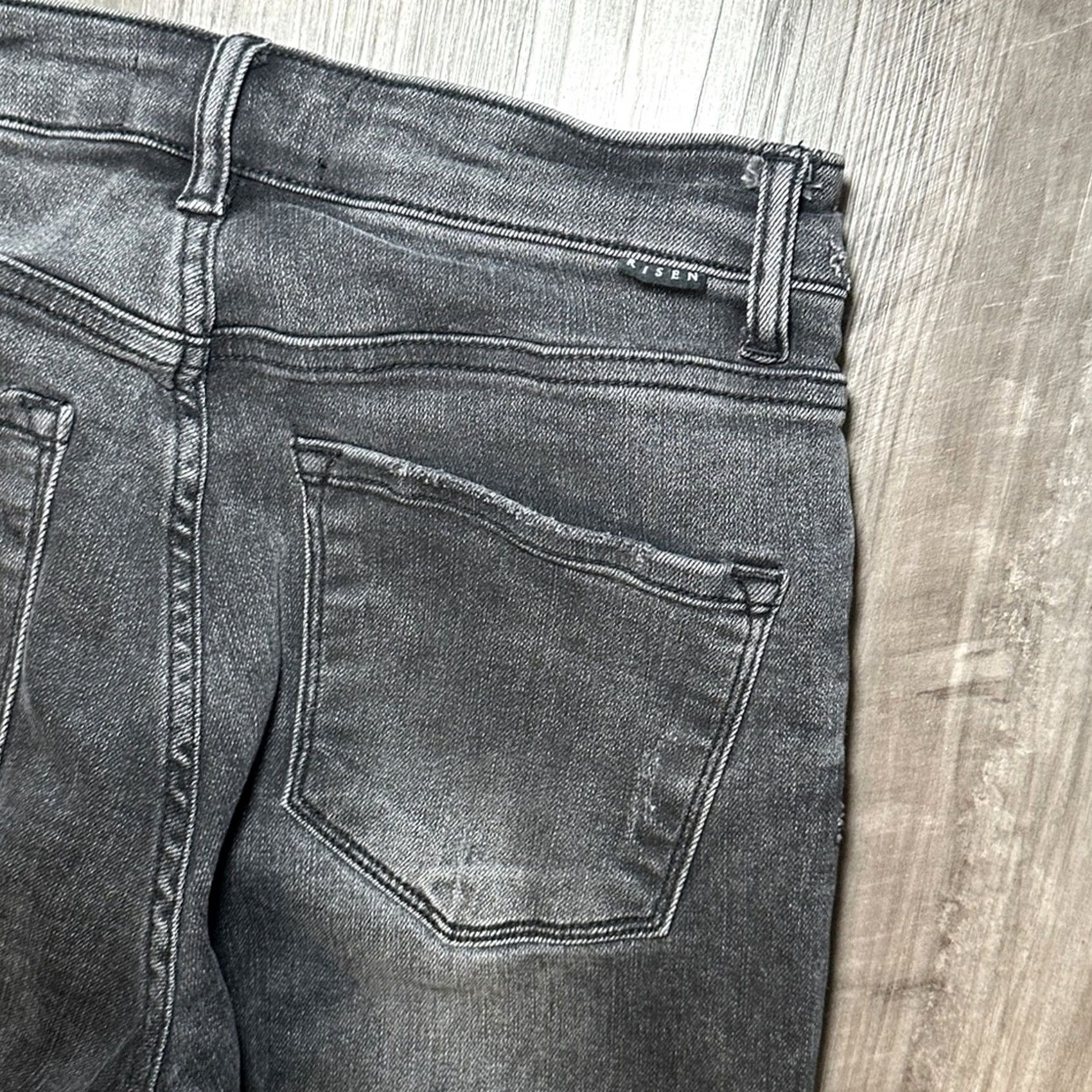 Vintage Risen Jeans High Rise Crop Wide Leg Raw Step Hem 26 Size 26" / US 2 / IT 38 - 4 Thumbnail