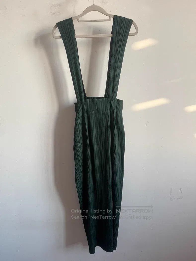 Issey Miyake Issey Miyake size:3 Green Suspender Skirt Size 22" - 1 Thumbnail