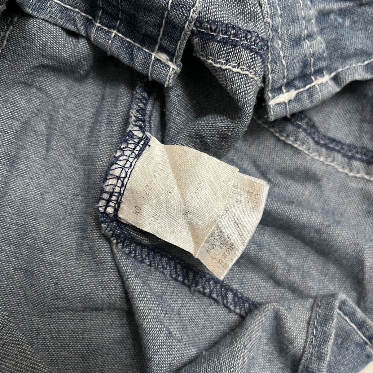 Le Grande Bleu (L.G.B.) Semanticdesign Poem Punk Western Distressed Denim Shirt Size US L / EU 52-54 / 3 - 7 Thumbnail