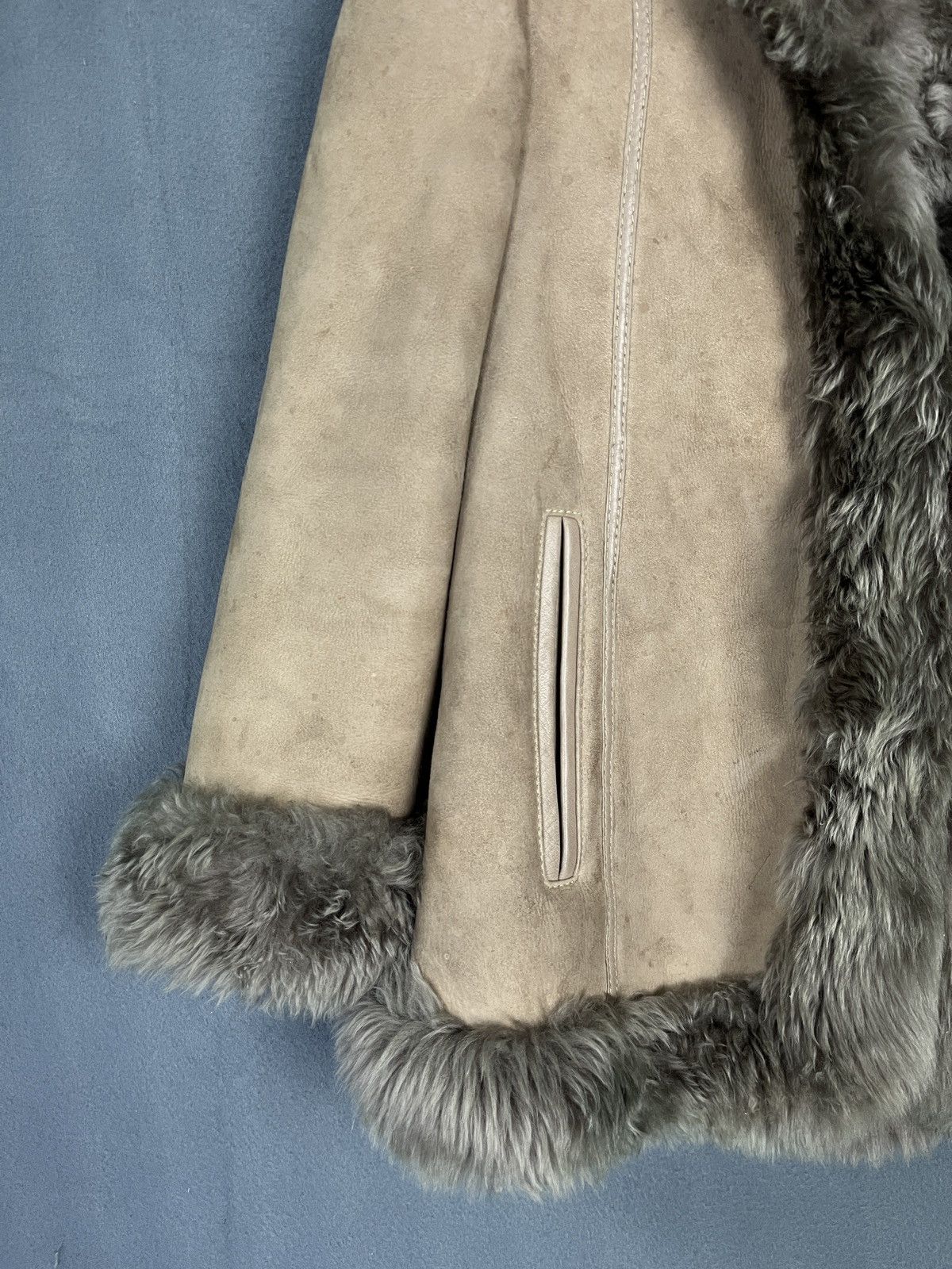 Designer ADAR MADE IN SPAIN SUEDE LEATHER JACKET SHEARLING FUR COAT Size US S / EU 44-46 / 1 - 4 Thumbnail