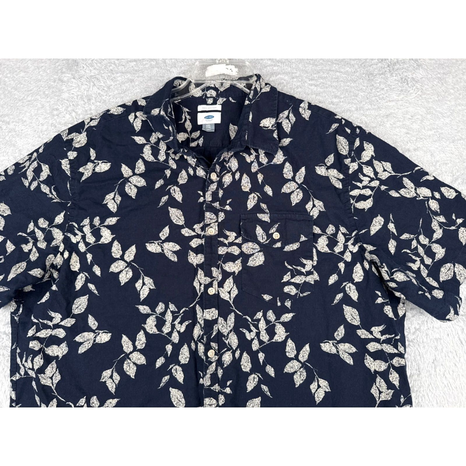 Old Navy VINTAGE Old Navy Shirt Mens 2XL Blue Floral Hawaiian Short Sleeve Linen Blend Shirt (Adult Regular) Men's Hawaiian Shirt 2XL Blue Floral Size US XXL / EU 58 / 5 - 4 Thumbnail