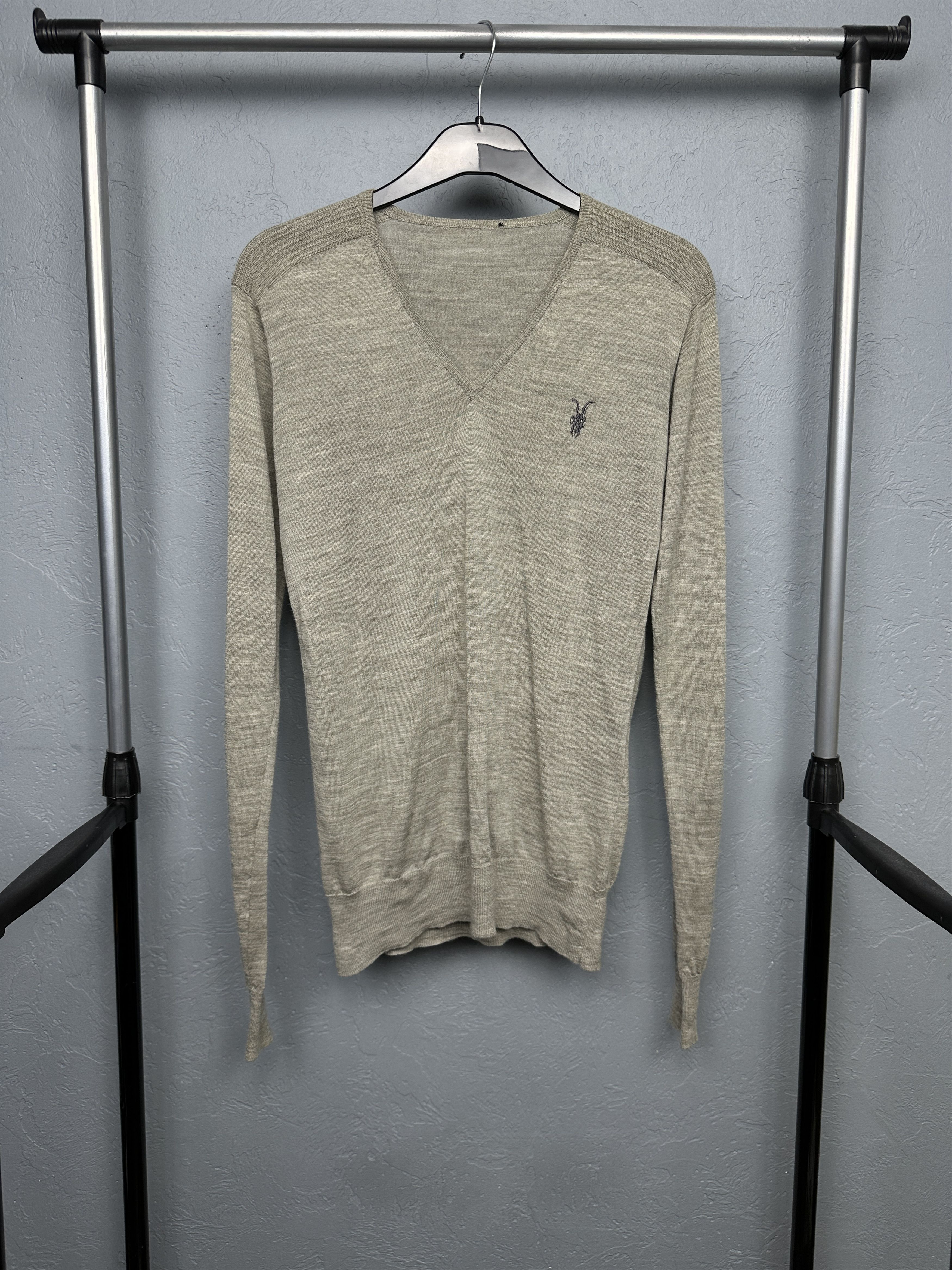 Allsaints AllSaints Mens Shadow Merino Wool V-Neck Sweater Size US S / EU 44-46 / 1 - 1 Thumbnail