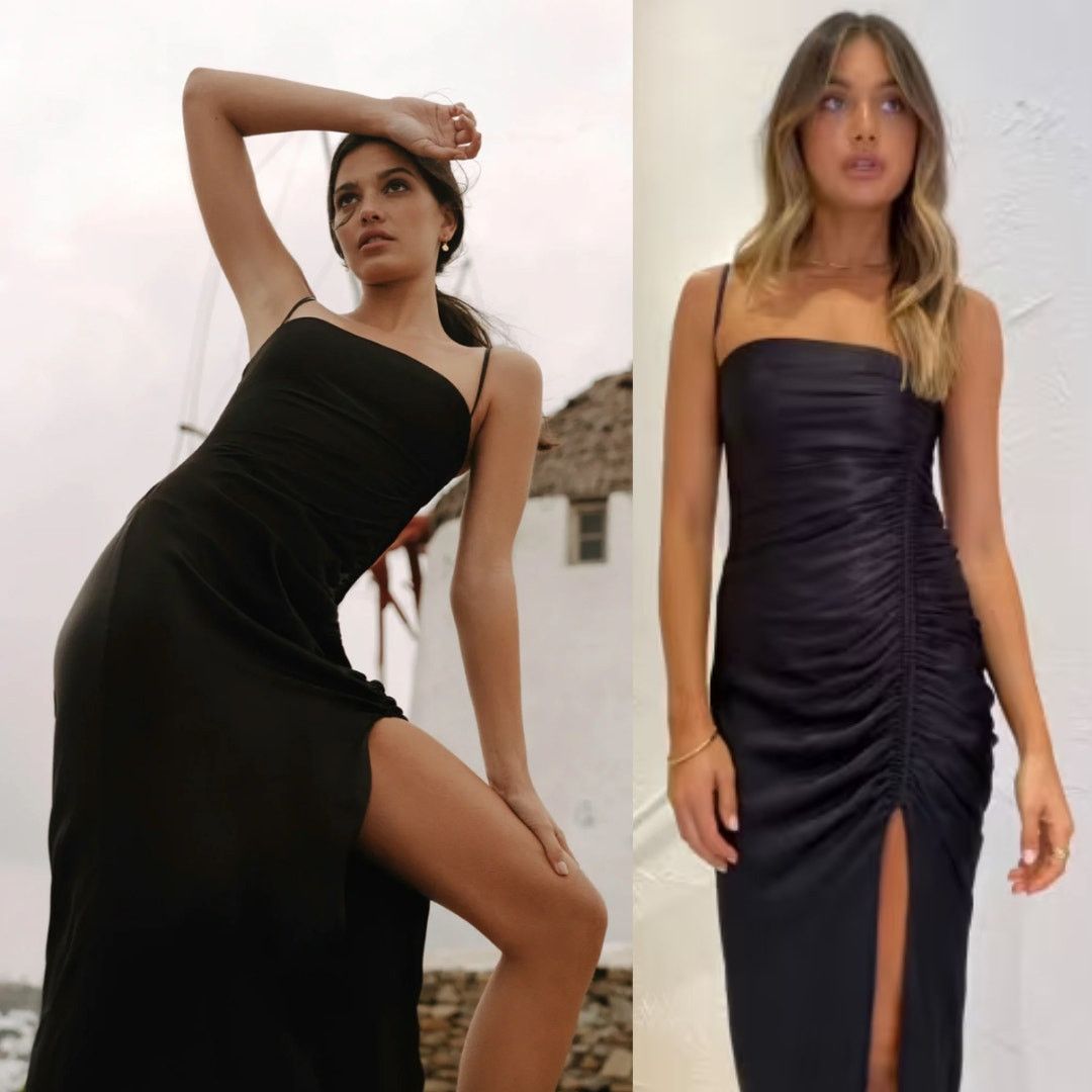 Shona Joy Shona Joy | Thalia Midi Dress Black Asymmetrical Dress 6 Size M / US 6-8 / IT 42-44 - 3 Thumbnail