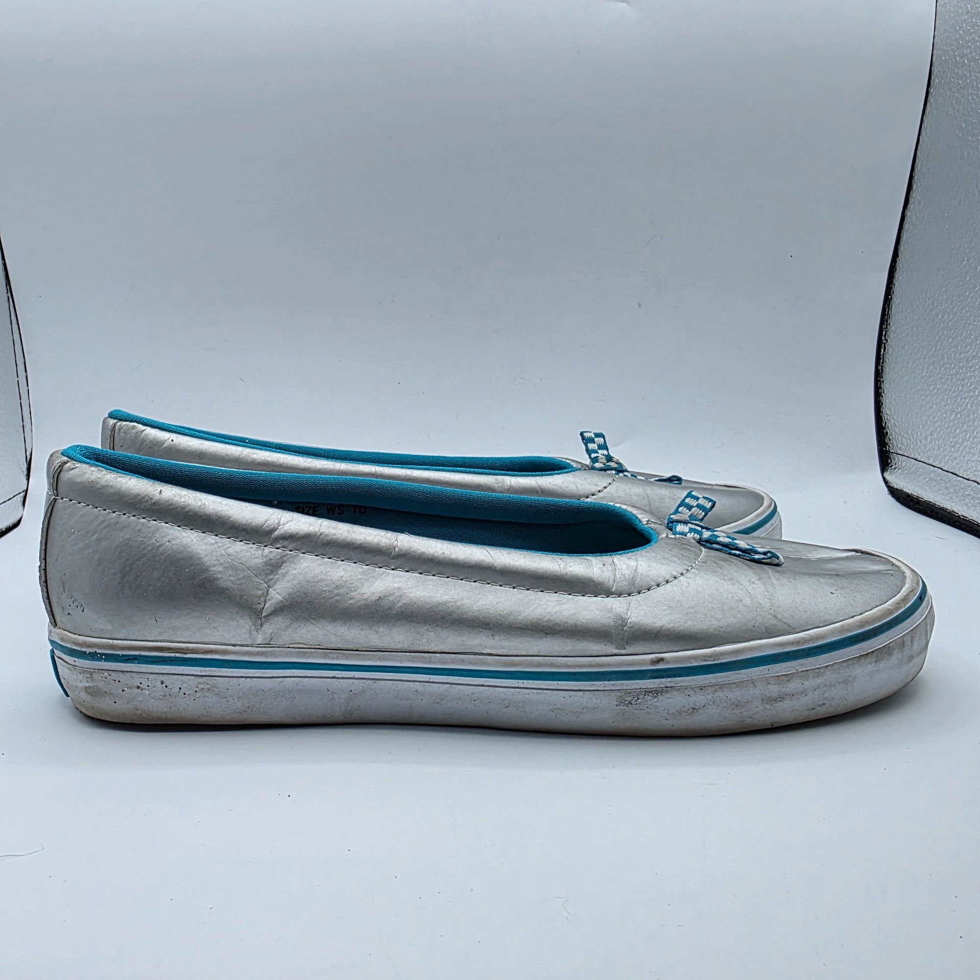Vans Vans X David & Goliath Womens Size 10 Silver Flat Slip On Sh Size US 10 / IT 40 - 12 Thumbnail