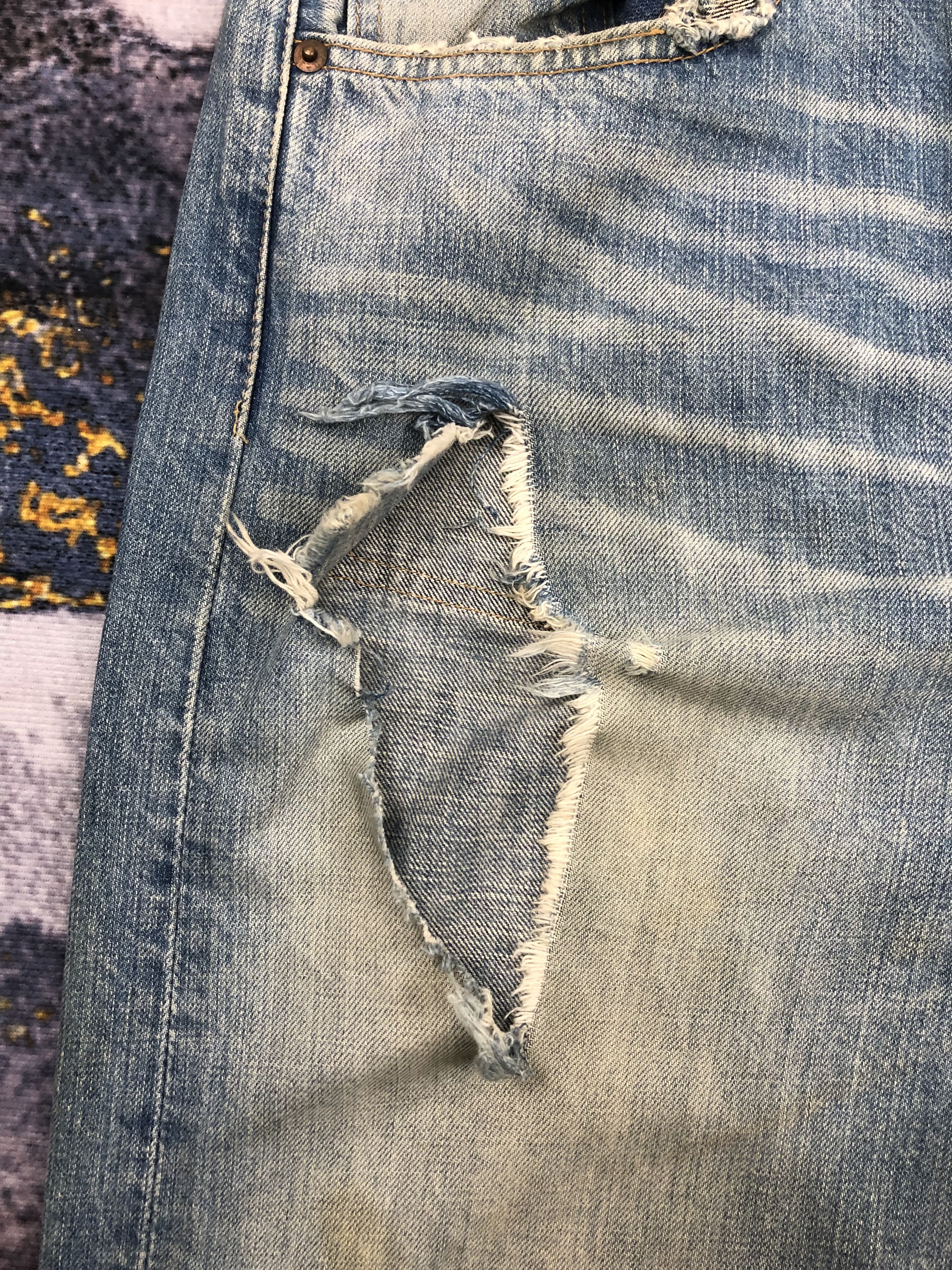 Levi's Vintage Levis 501 Distressed Faded Blue Jeans DPP0071 Size US 38 / EU 54 - 9 Thumbnail