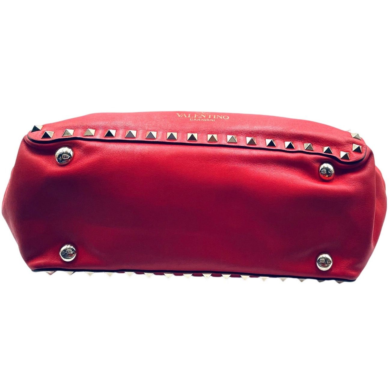 Valentino Valentino Garavani Rockstud Red Gold Studded Leather Bag Size ONE SIZE - 5 Thumbnail