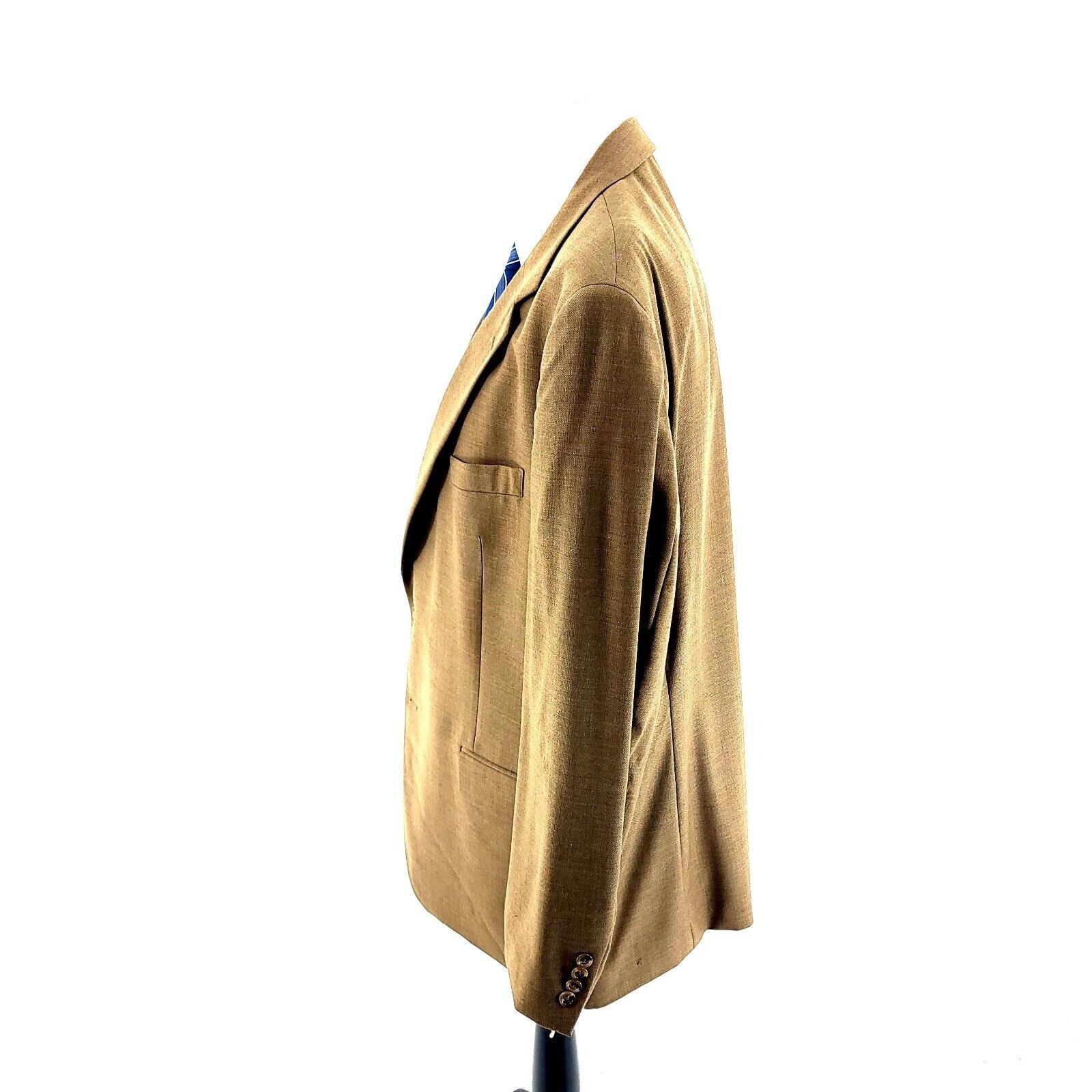 Jos. A. Bank DAMAGED Jos A Bank Wool 2 Button Blazer 46L Light Brown Bask Size 46L - 4 Thumbnail