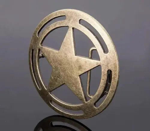 Japanese Brand Round Star Belt Buckle ( Buckle only ) Size ONE SIZE - 4 Thumbnail