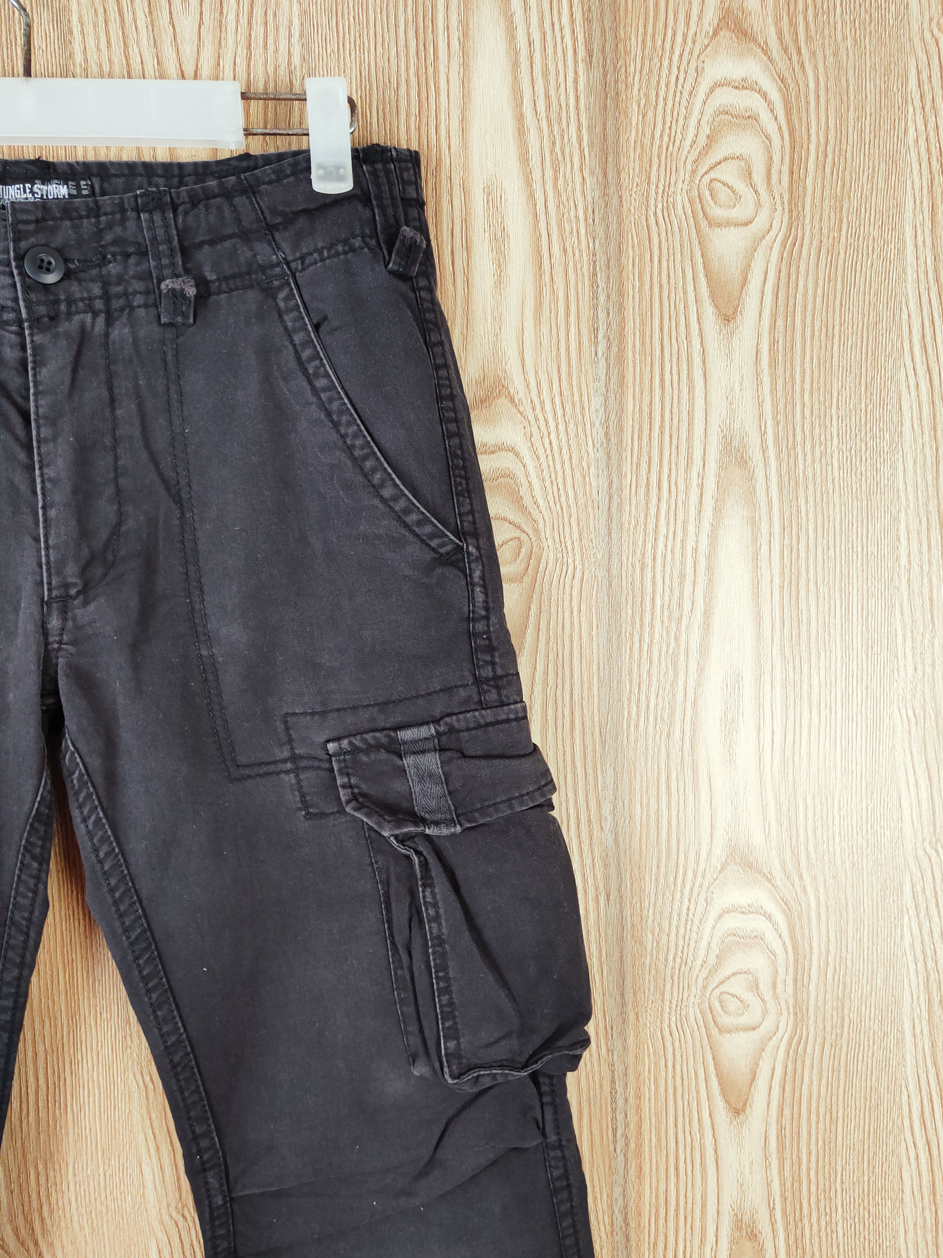 Japanese Brand Jungle Storm Black Multipocket Tactical Cargo Pants #W289 Size US 30 / EU 46 - 5 Thumbnail