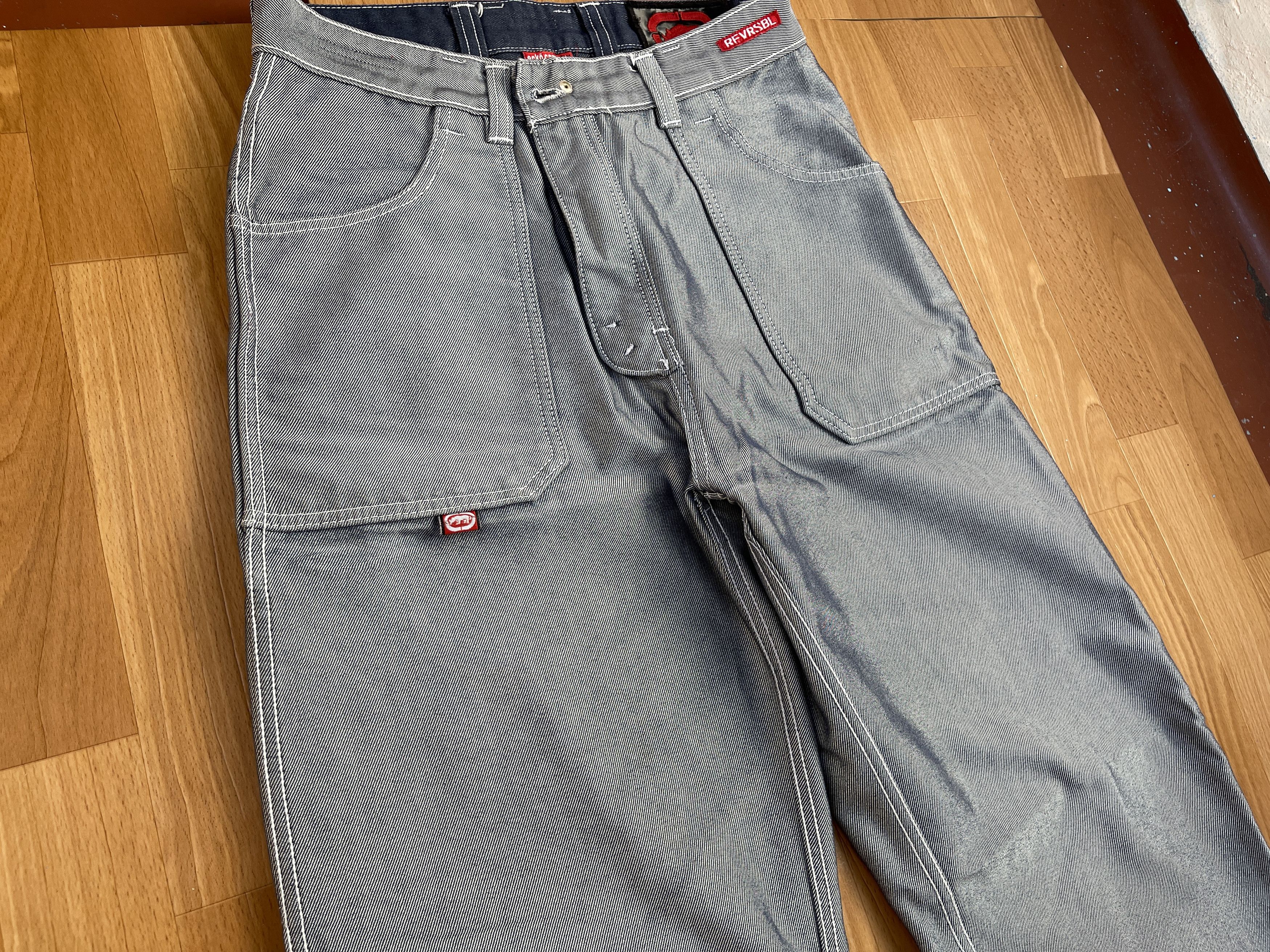 Ecko Unltd. Ecko Unltd jeans, shiny silver metallic vintage baggy Y2K 30 Size US 30 / EU 46 - 9 Thumbnail