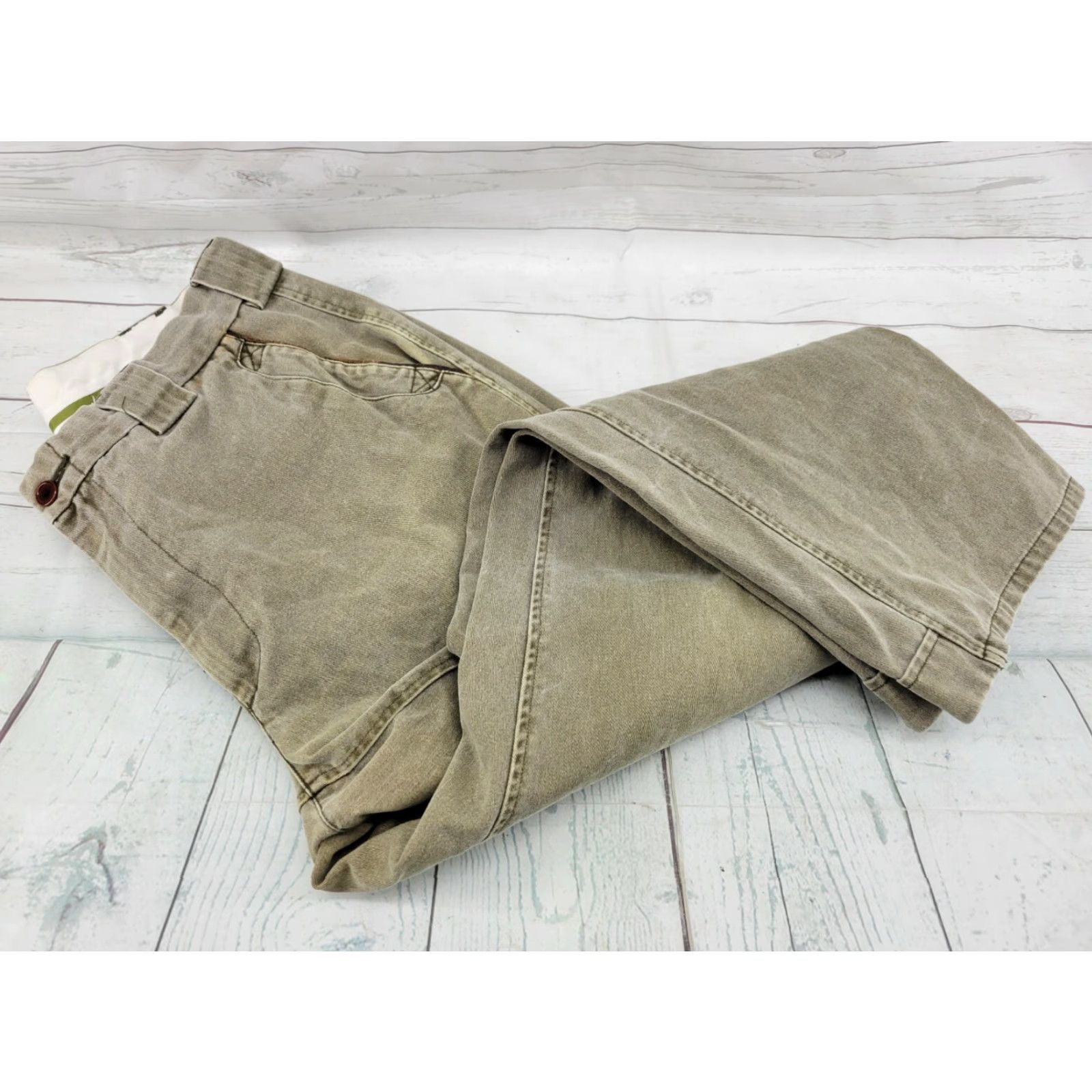 Orvis Orvis Men's Faded Green Classic Outdoors cotton Chino Pants Leather Trim 36/28 Size US 36 / EU 52 - 4 Thumbnail