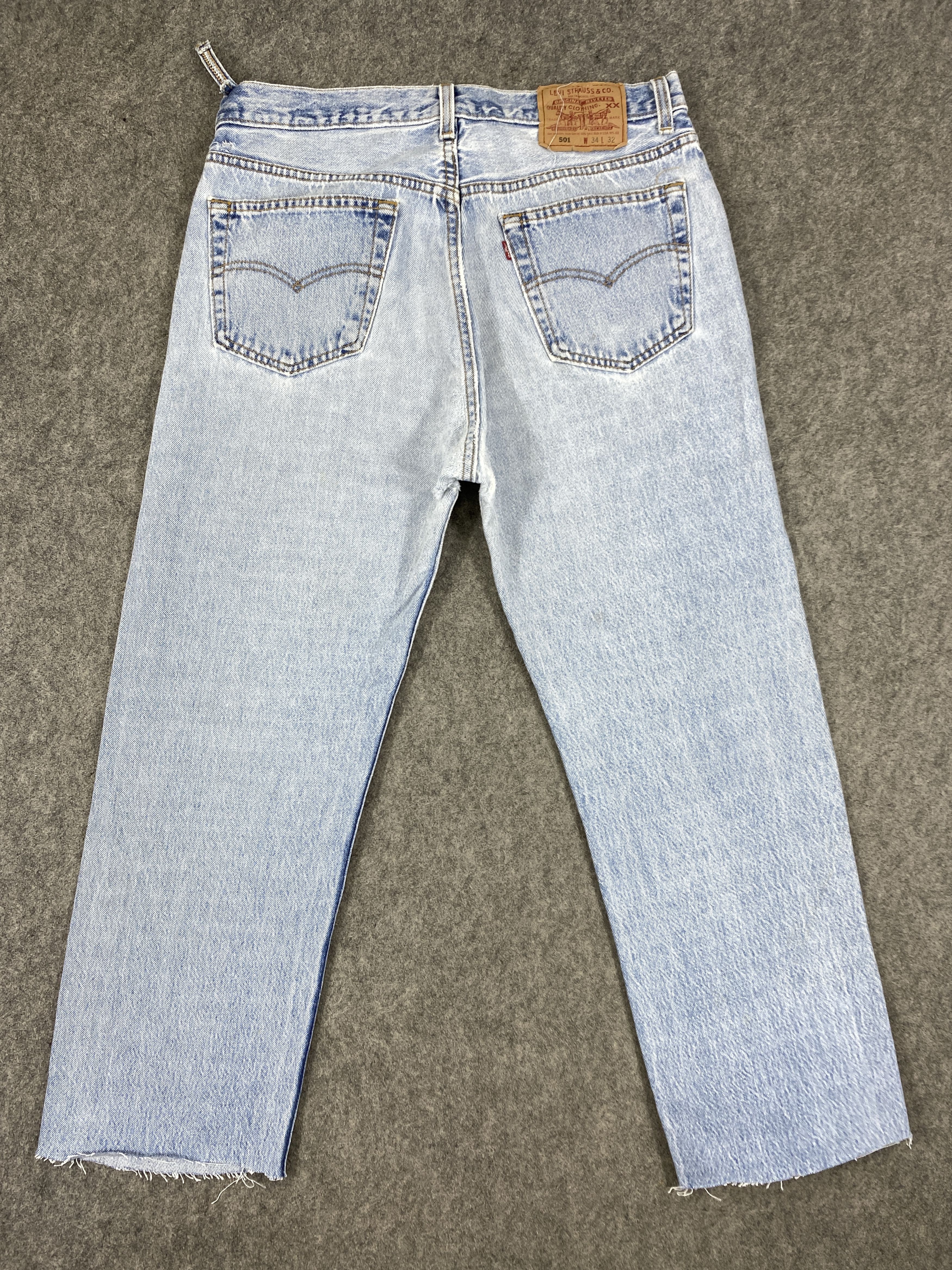 Japanese Brand Light Blue Vintage Levis 501 USA Jeans 33x25- JN3114 Size US 33 - 2 Thumbnail