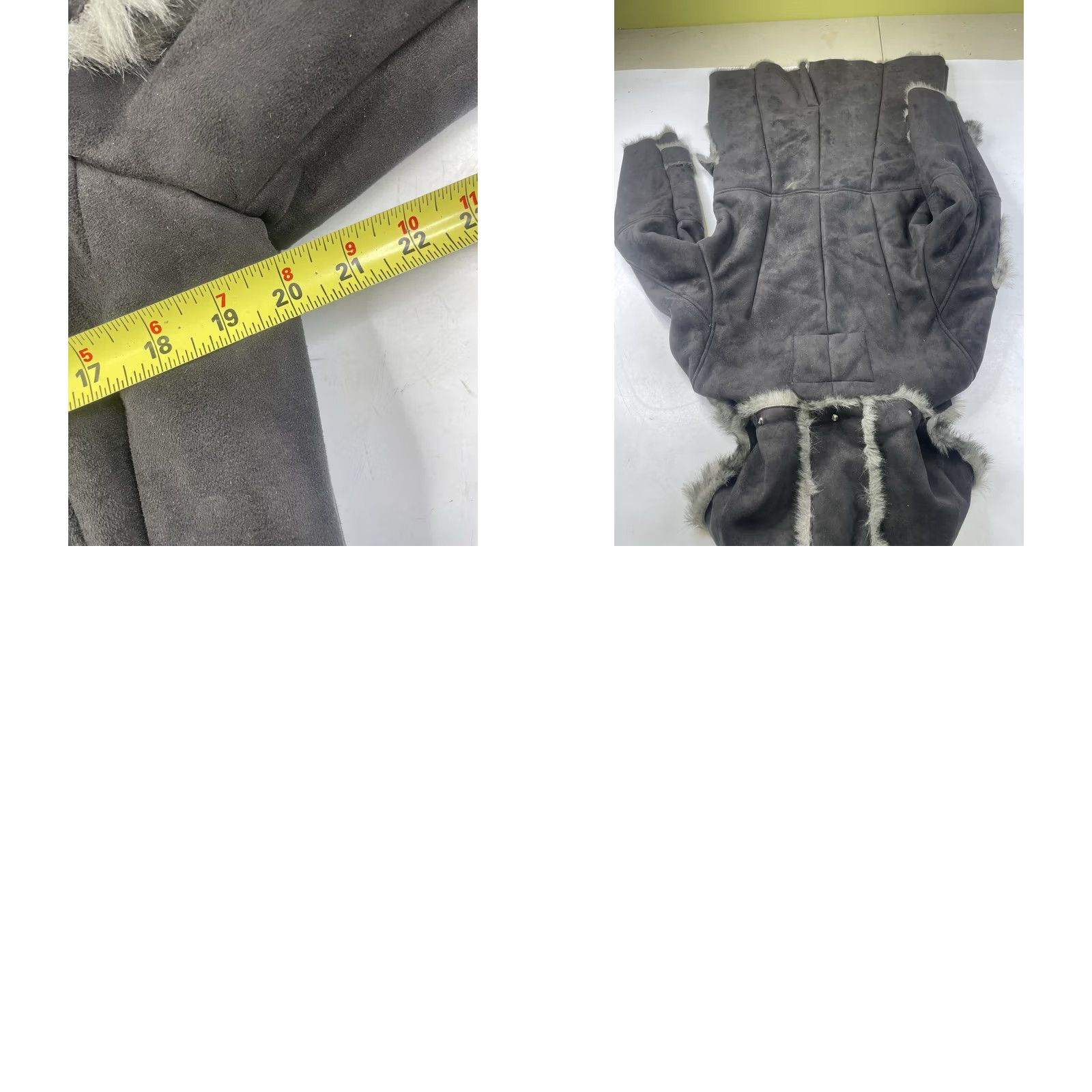 Pepe Jeans VINTAGE Pepe Jeans Coat Fur Lined Midi Parka Hooded Women's Large Gray 90s Y2K Bohemian Fur Trim Buckle Zip Long Faux Fur Down Winter Fall Workwear Size 36" / US 14 / IT 50 - 8 Thumbnail